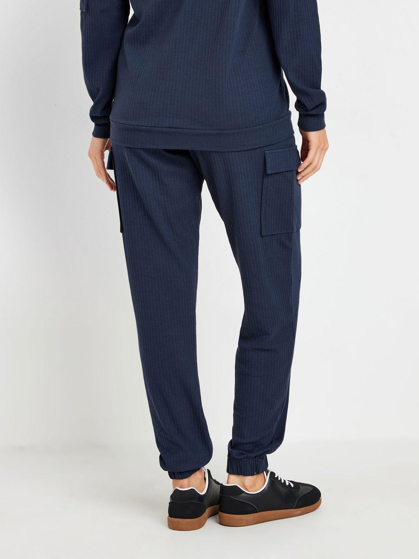 long-tall-sally-tall-ribbed-cargo-jogger-bluestillFront