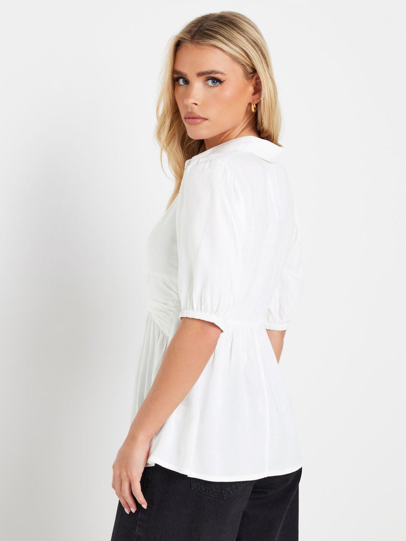 pixiegirl-petite-twist-front-collar-top-whitestillFront