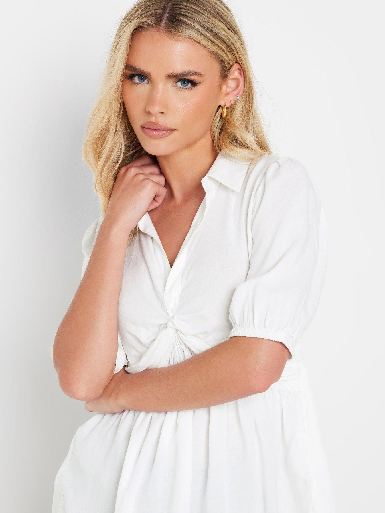 pixiegirl-petite-twist-front-collar-top-whiteoutfit