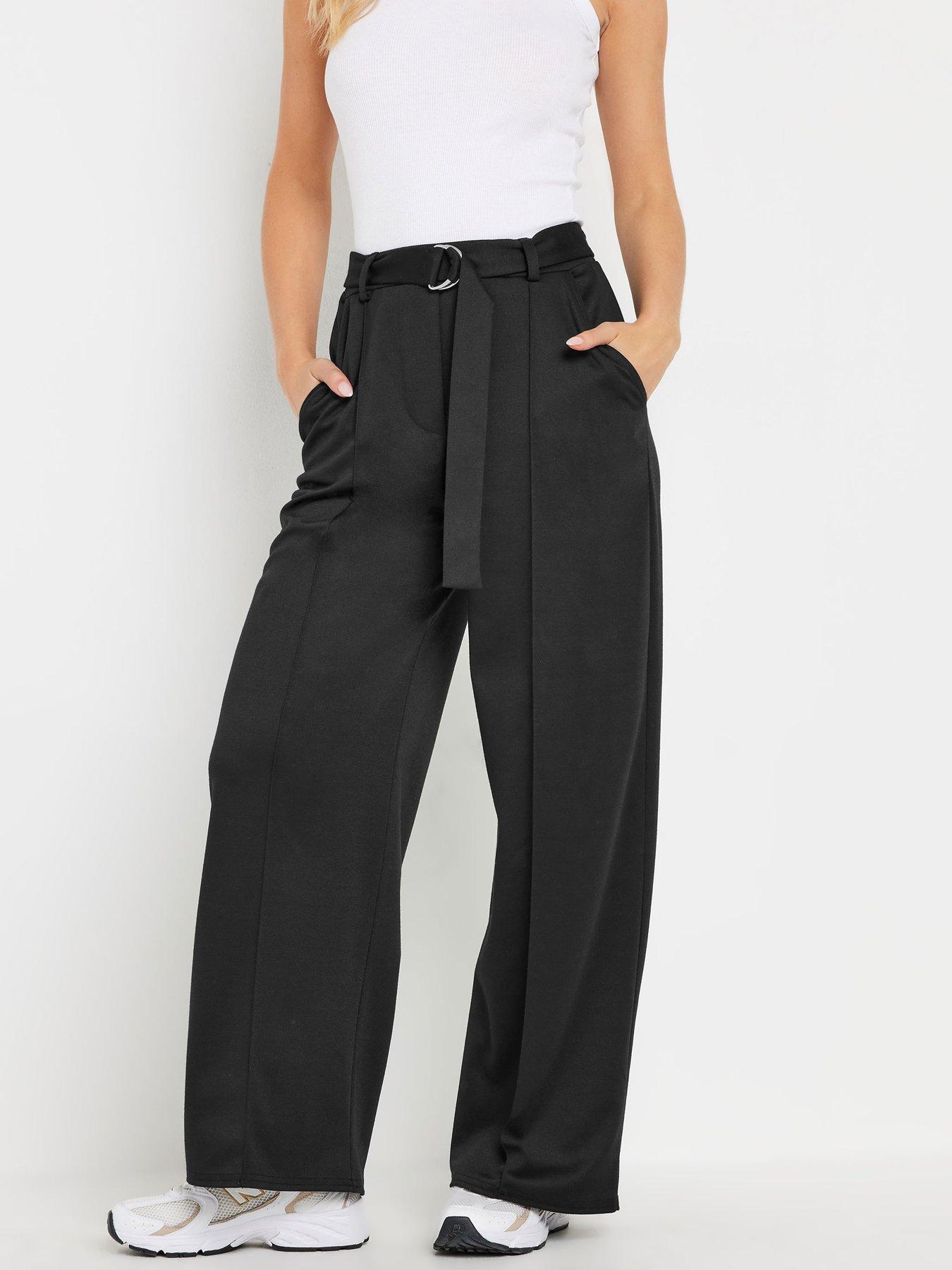 pixiegirl-petite-ponte-belted-wide-leg-trouser-black