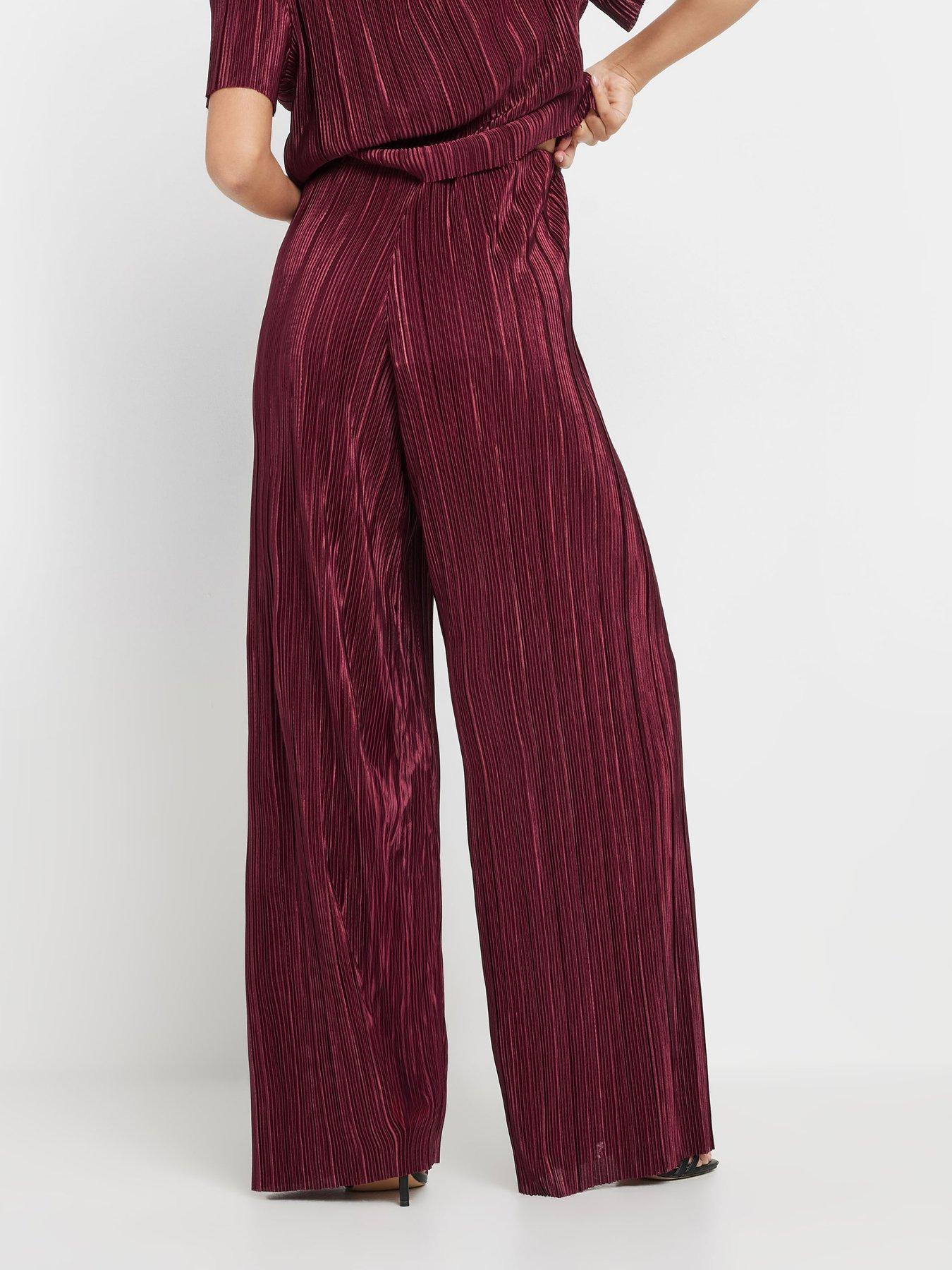 pixiegirl-petite-wide-leg-plisse-trouser-redstillFront