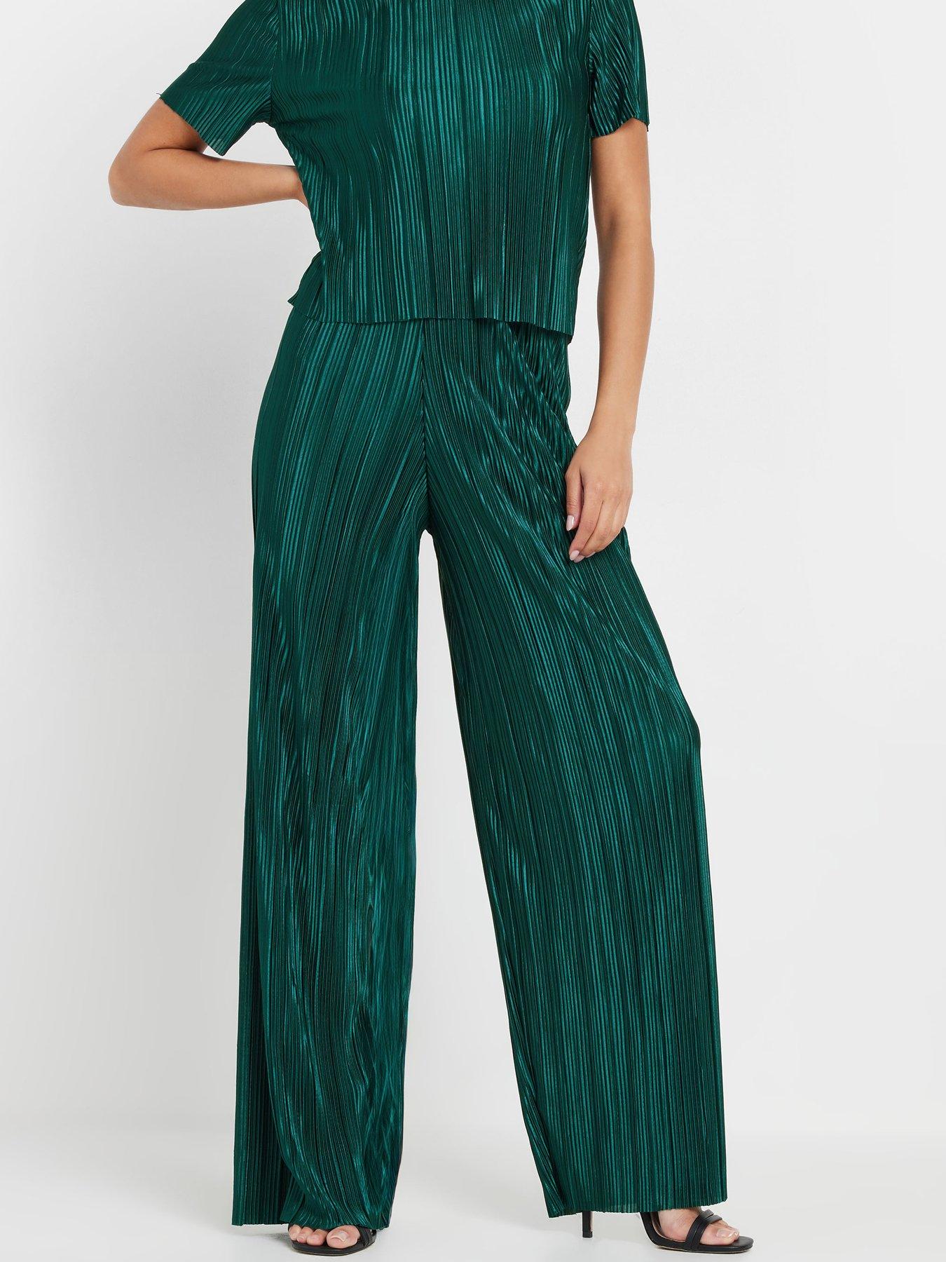 pixiegirl-petite-wide-leg-plisse-trouser-green