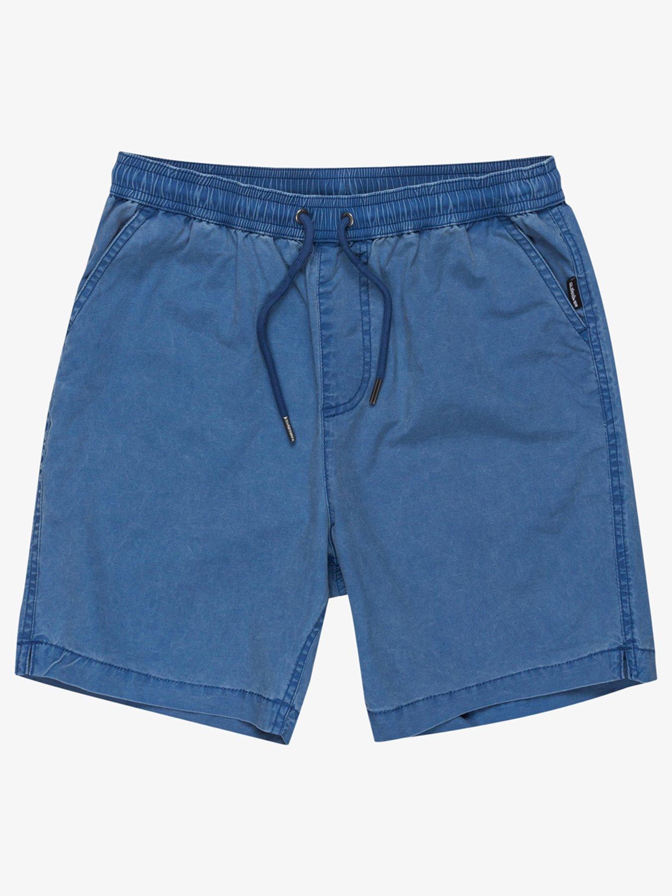 Quiksilver Boys Taxer Fixed Waist Plain Front Shorts - Blue