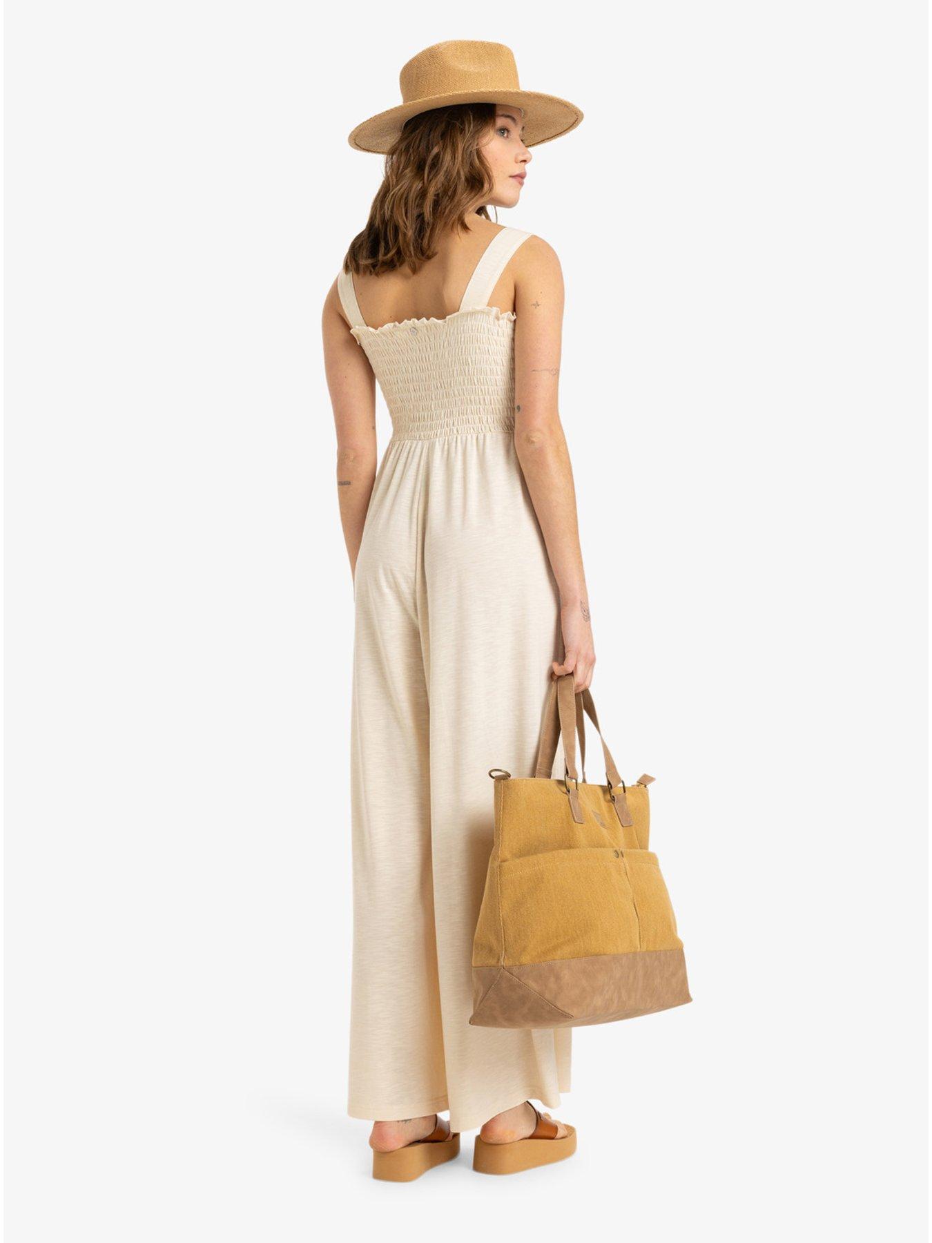 Image 2 of 4 of Roxy Womens Just Passing By Jumpsuit All-In-One - Beige