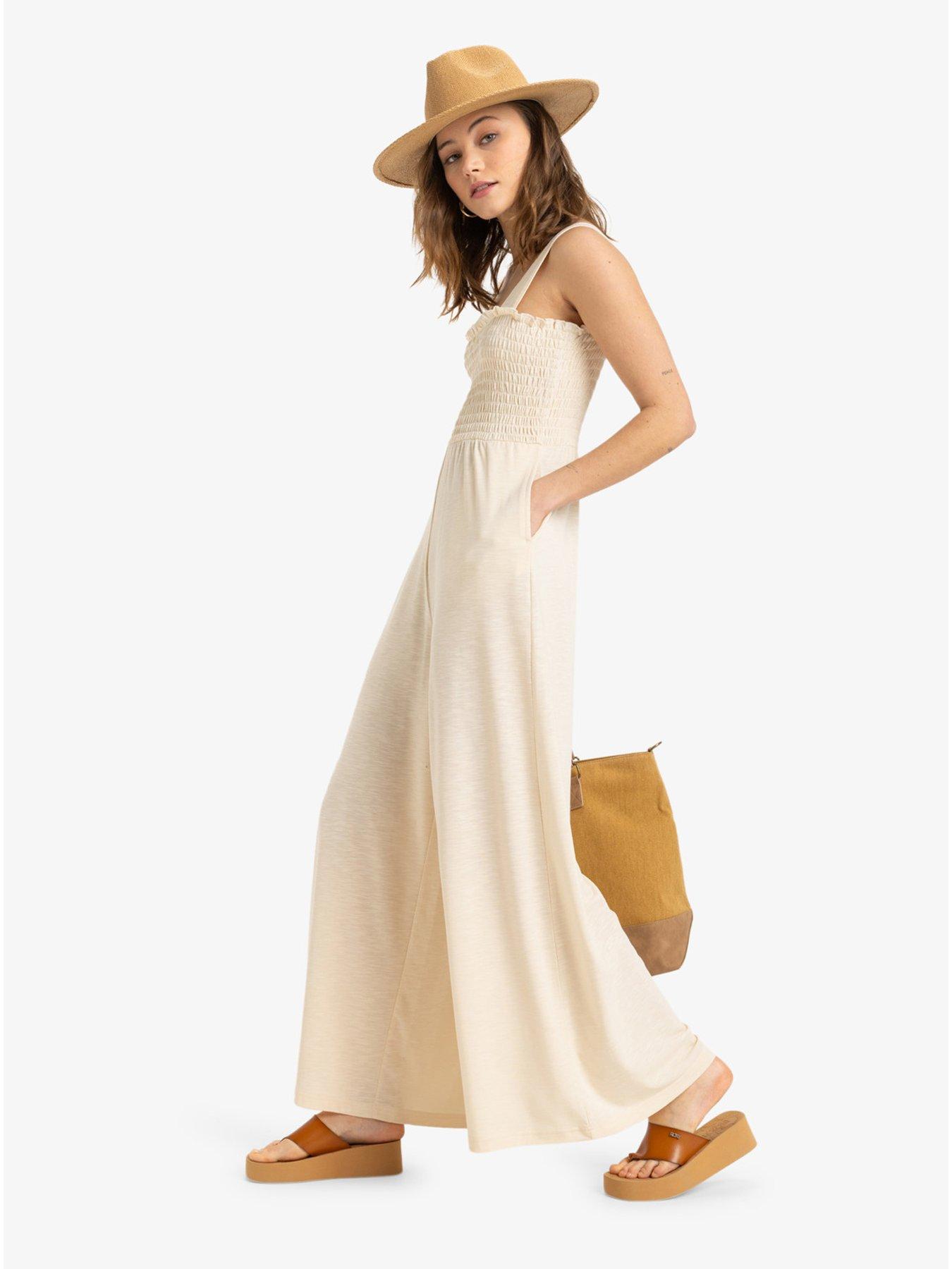 Image 3 of 4 of Roxy Womens Just Passing By Jumpsuit All-In-One - Beige