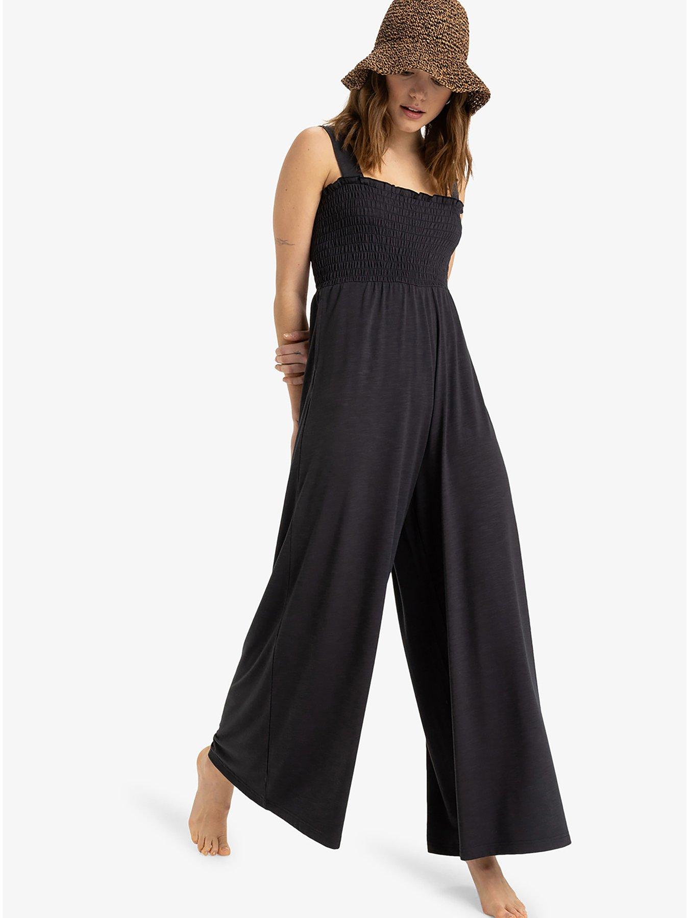 Image 1 of 5 of Roxy Womens Just Passing By Jumpsuit All-In-One - Black