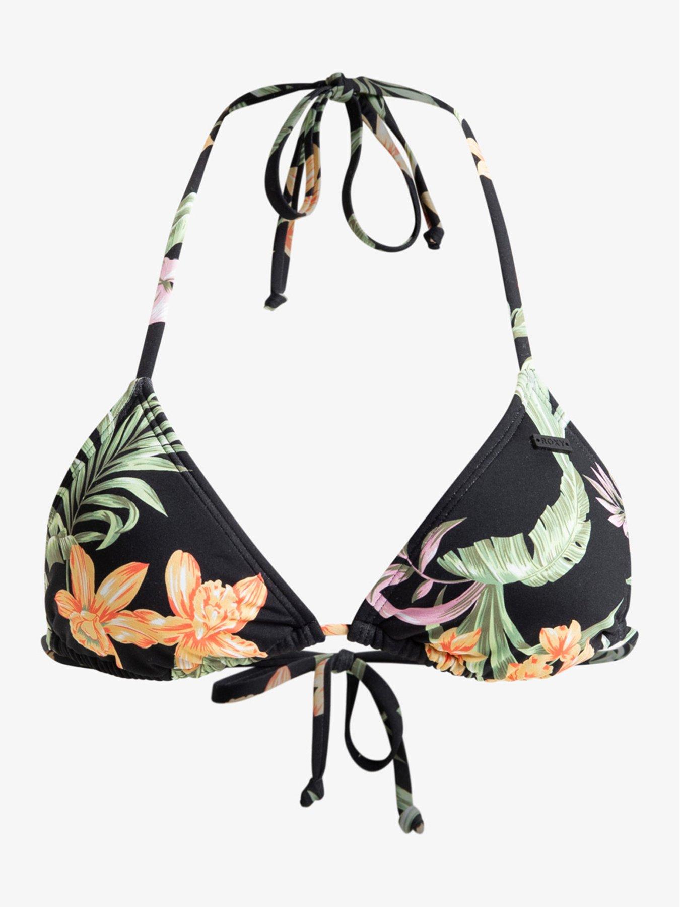 Roxy Womens Beach Classics Tiki Triangle Separate Top Swimsuit - Black