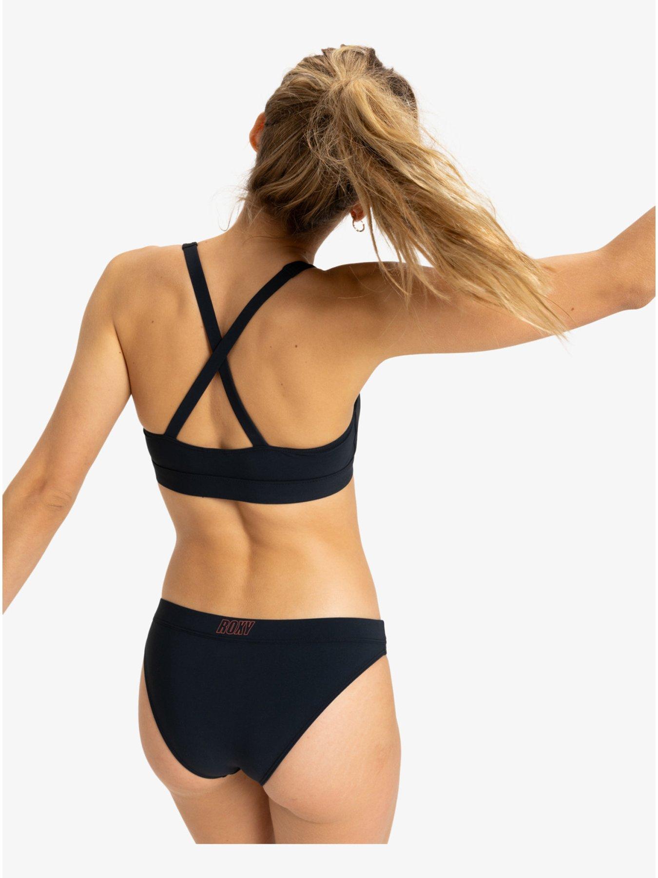 Image 2 of 4 of Roxy Womens Active Bralette Tank Separate Top Swimsuit - Black