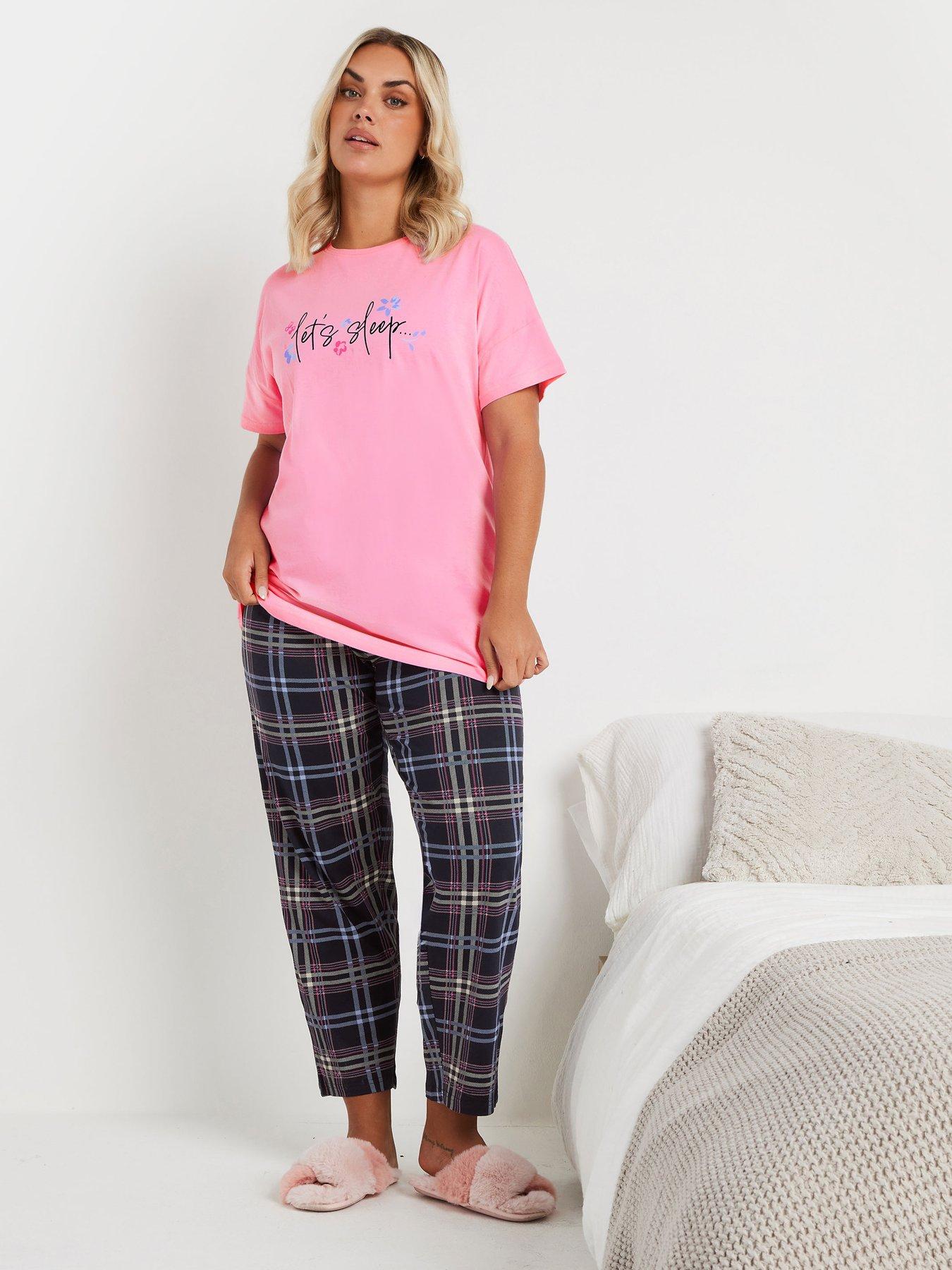 Image 3 of 4 of Yours Curve Love Sleep Sleeptee Top - Pink