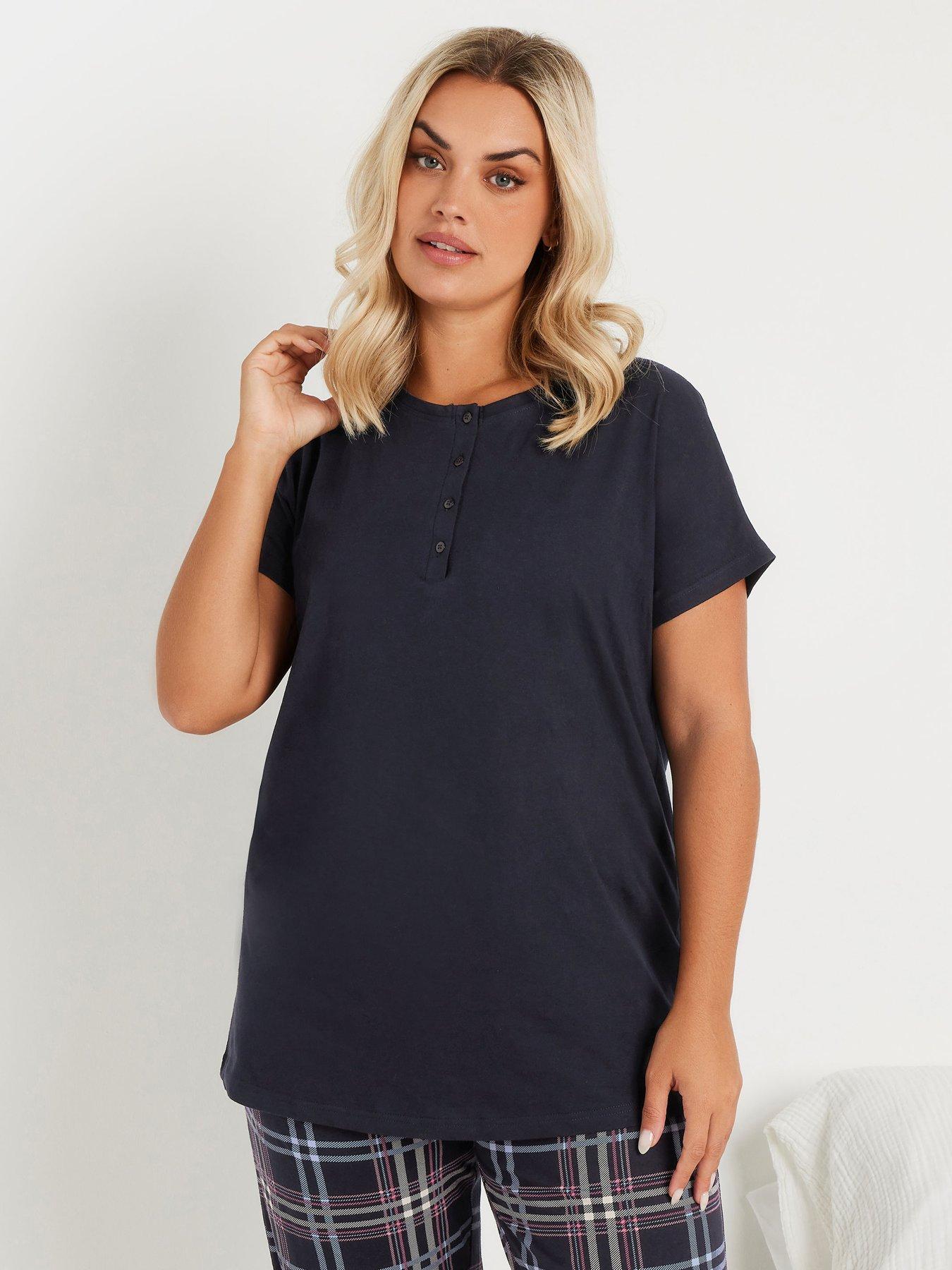 yours-curve-placket-short-sleeve-pj-top