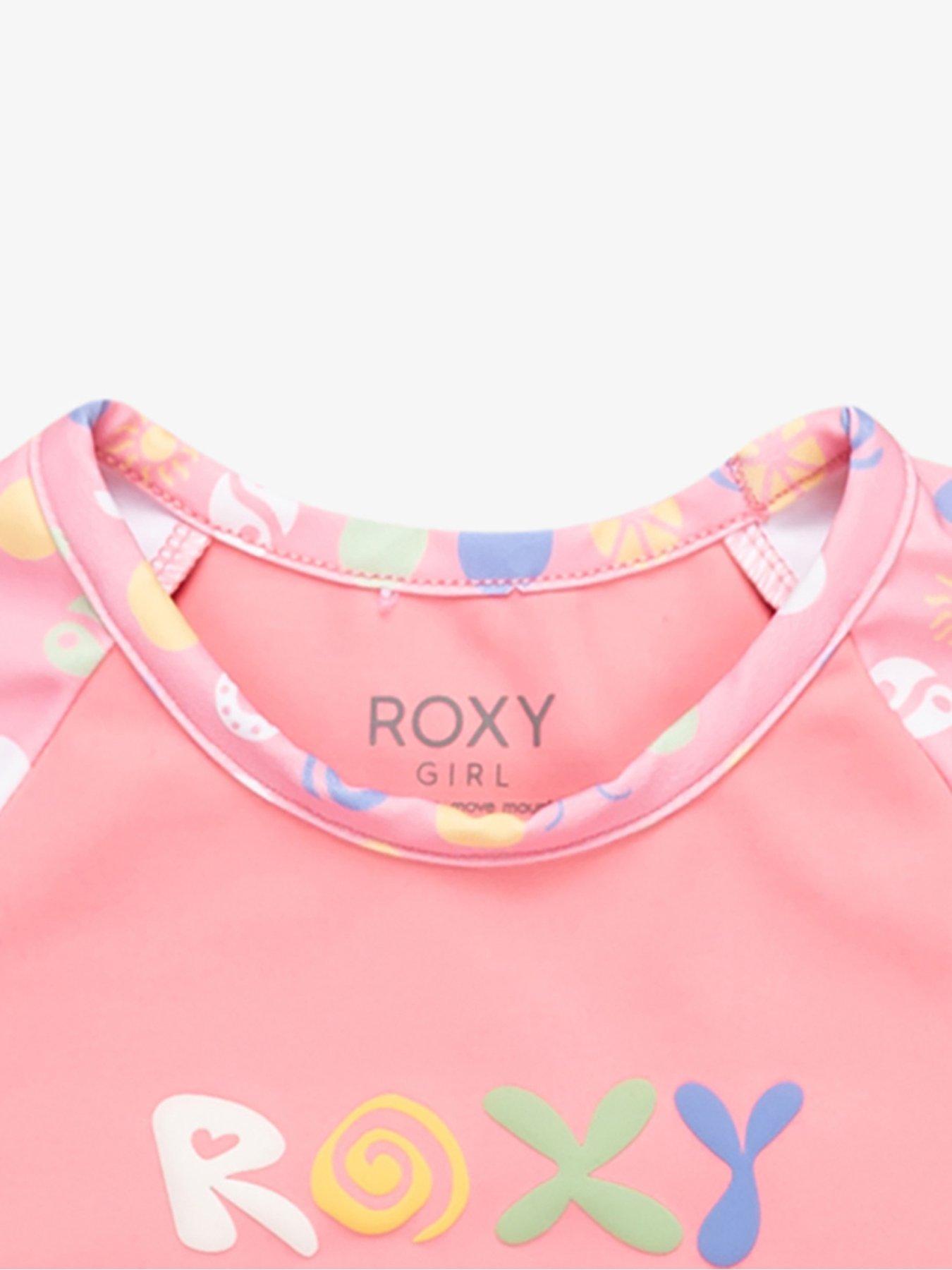 Image 3 of 3 of Roxy Girls Dot Short Sleeve Lycra Rashguard Set - Pink