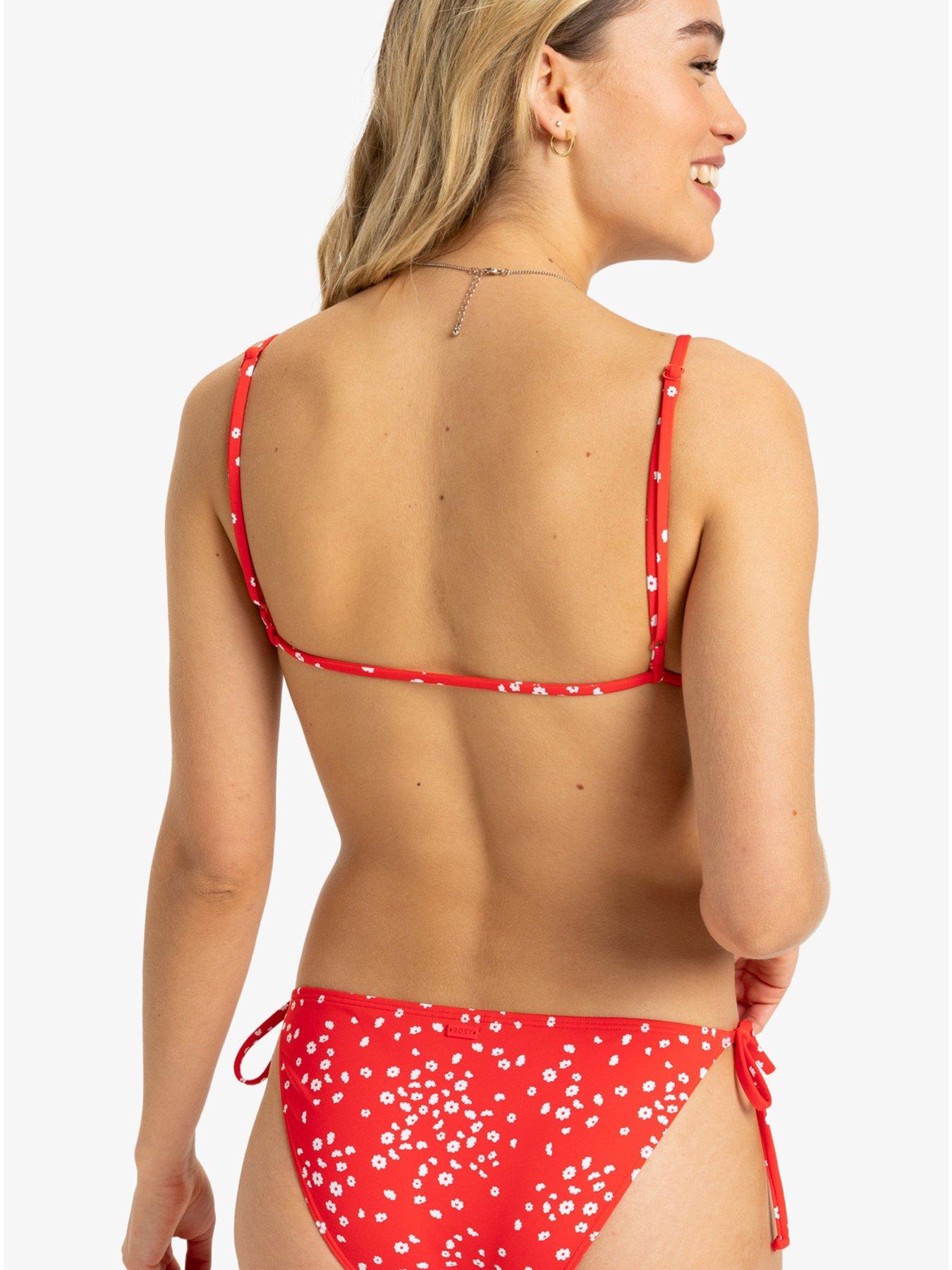 Image 2 of 4 of Roxy Womens Beach Classics Strappy Triangle Separate Top Swimsuit - Red