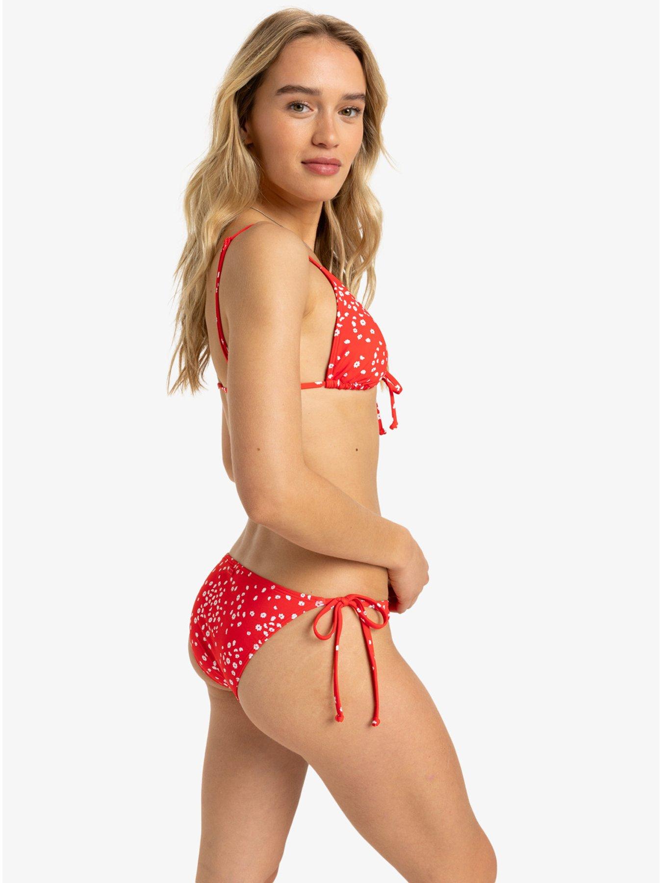 Image 4 of 4 of Roxy Womens Beach Classics Strappy Triangle Separate Top Swimsuit - Red