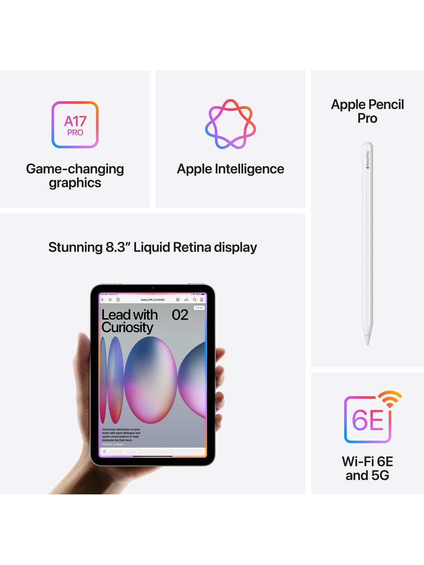 Image 5 of 7 of Apple iPad mini (7th Gen, A17 Pro, 2024) 256Gb, Wi-Fi &amp; Cellular - Starlight