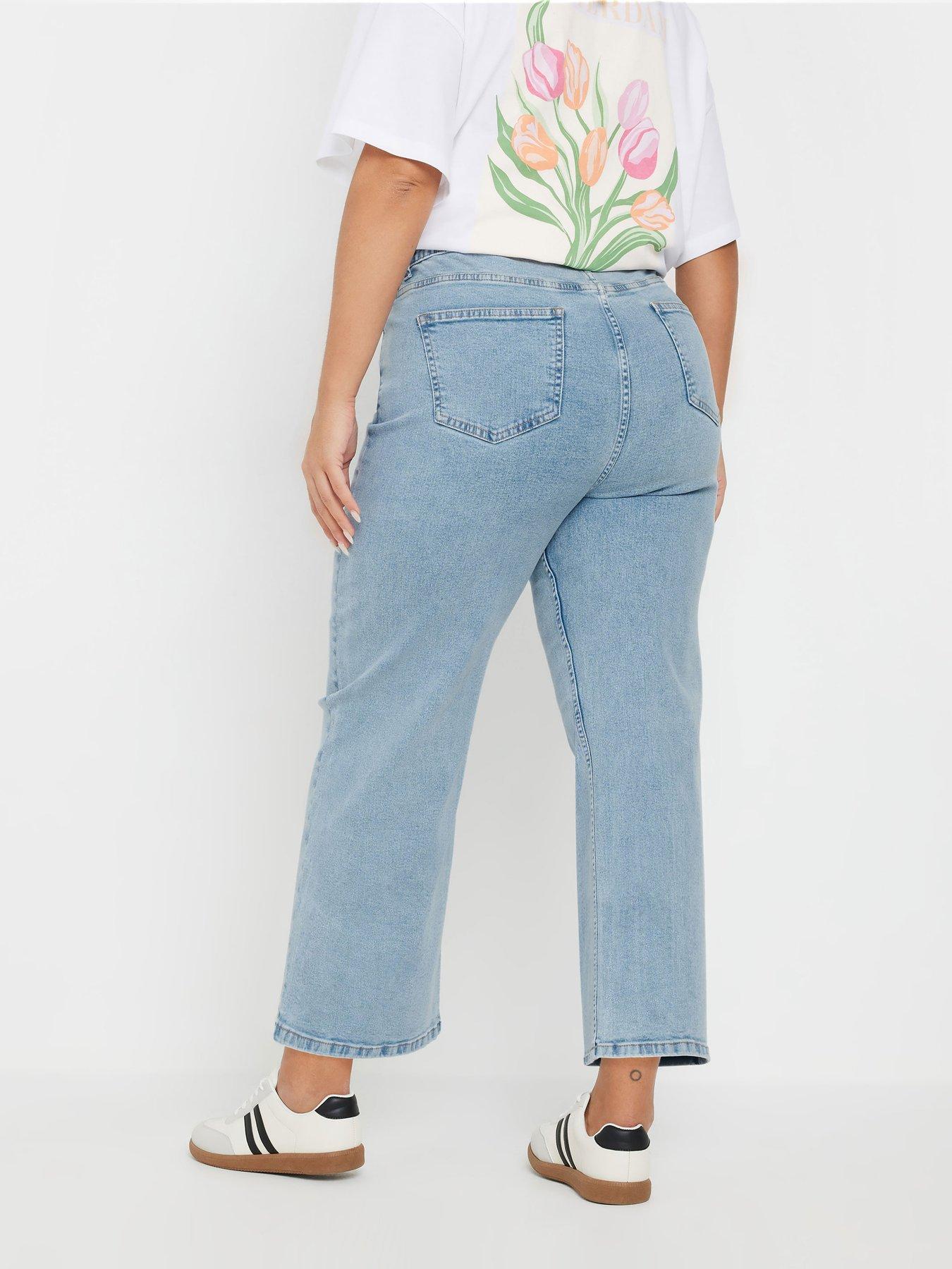 Image 2 of 4 of Yours Curve Wide Leg Crop Trouser - Blue