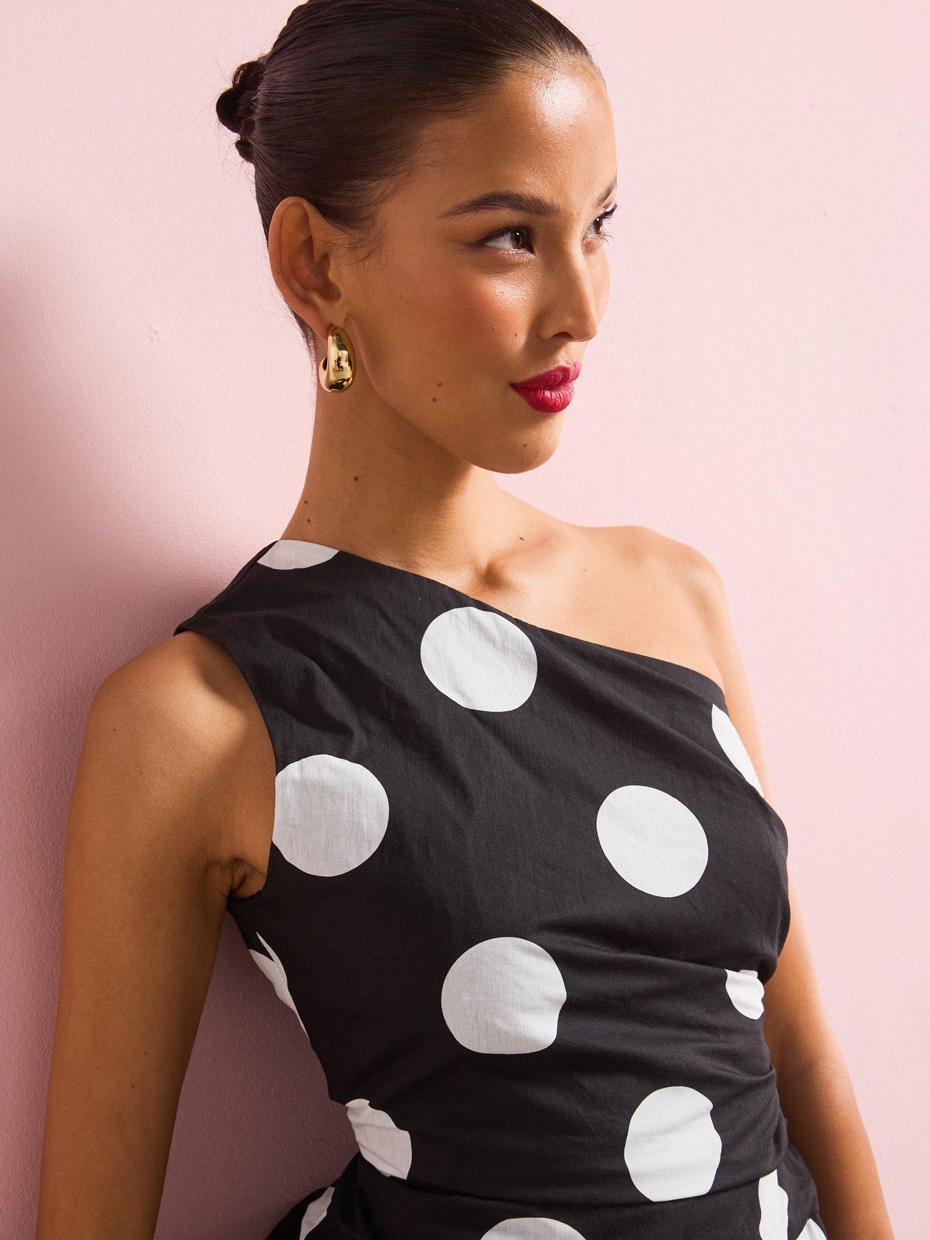 Image 6 of 6 of Style Cheat One Shoulder Puff Ball Dress - Mono