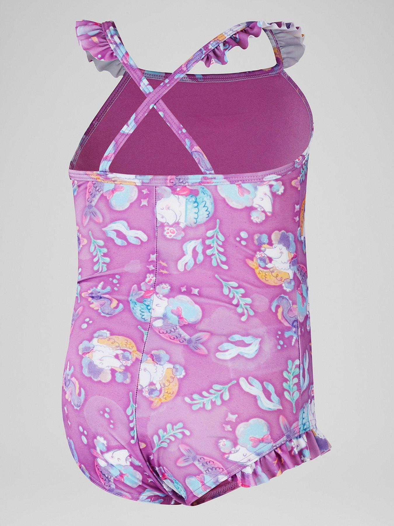 Image 2 of 4 of Speedo Girl's Frill 1 Piece Swimsuit - Pink