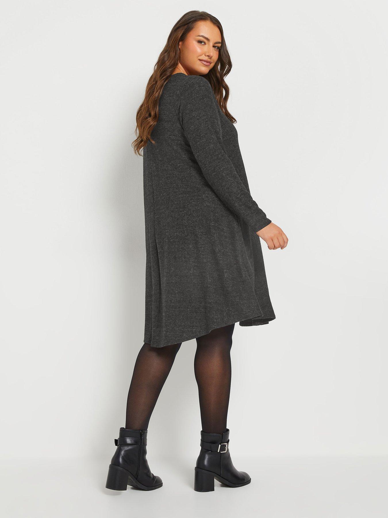 yours-curve-drape-pocket-dress-greystillFront