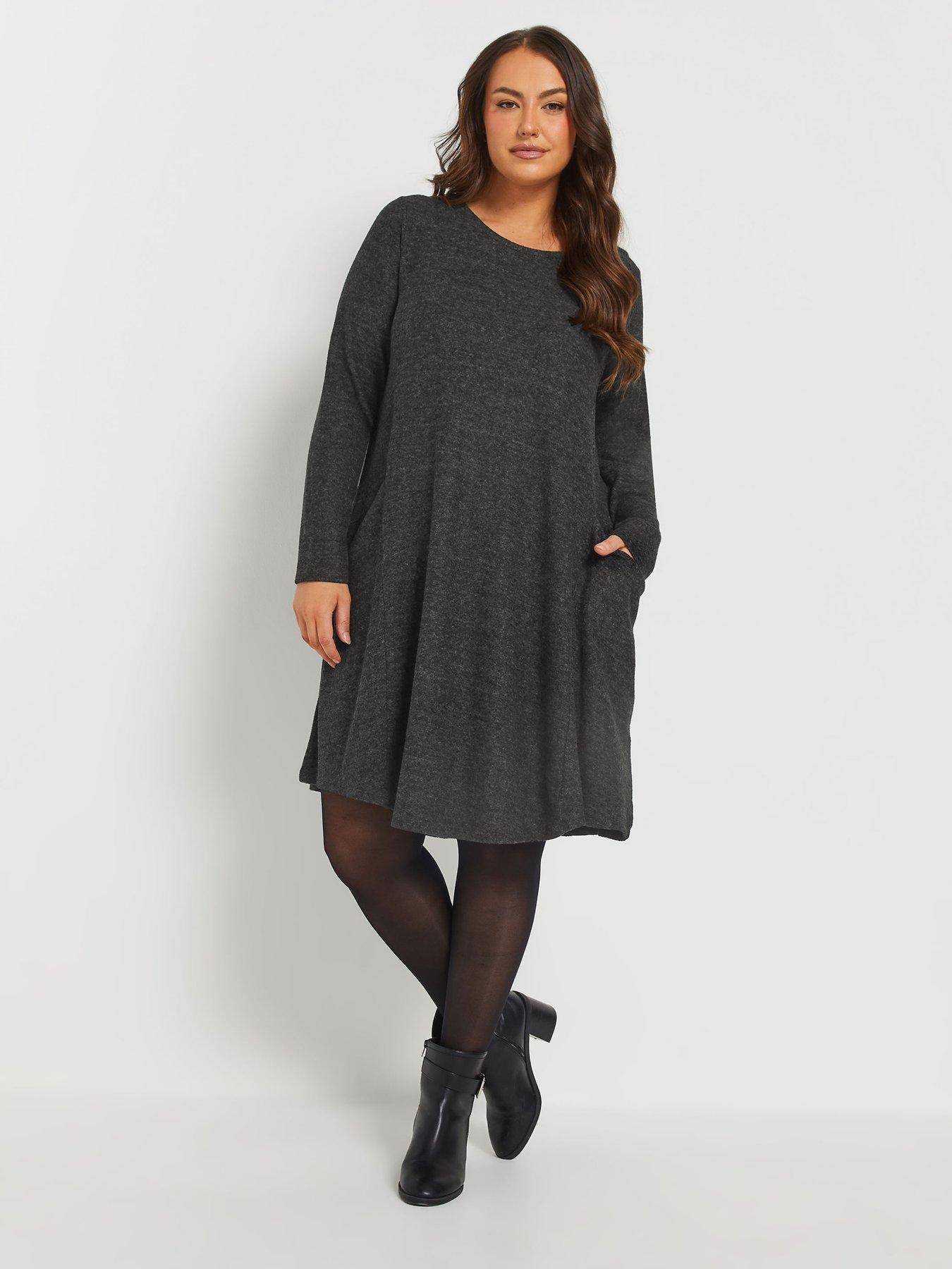 yours-curve-drape-pocket-dress-greyback