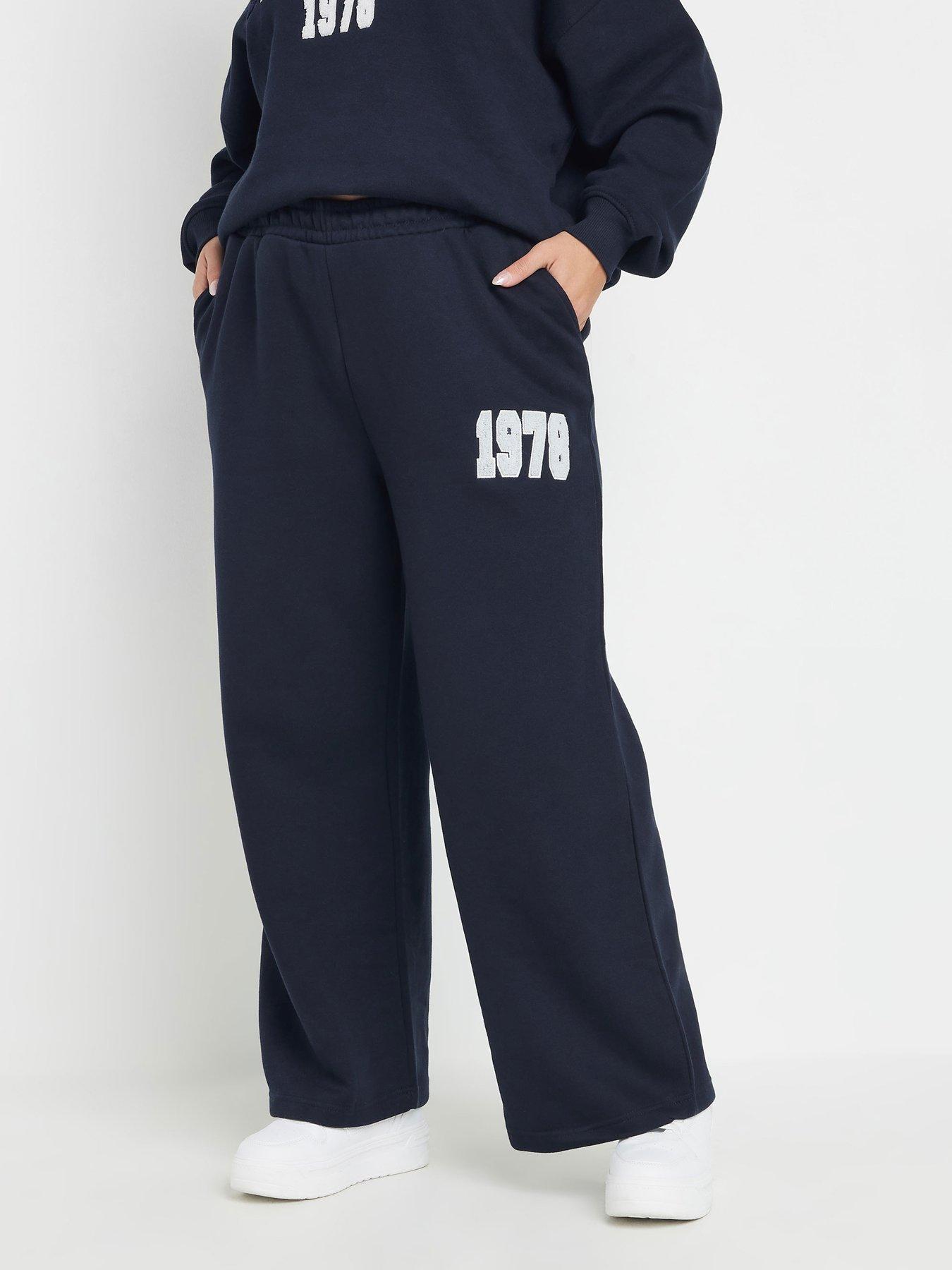 Yours Curve Stockholm 1978 Wide Leg Joggers - Blue