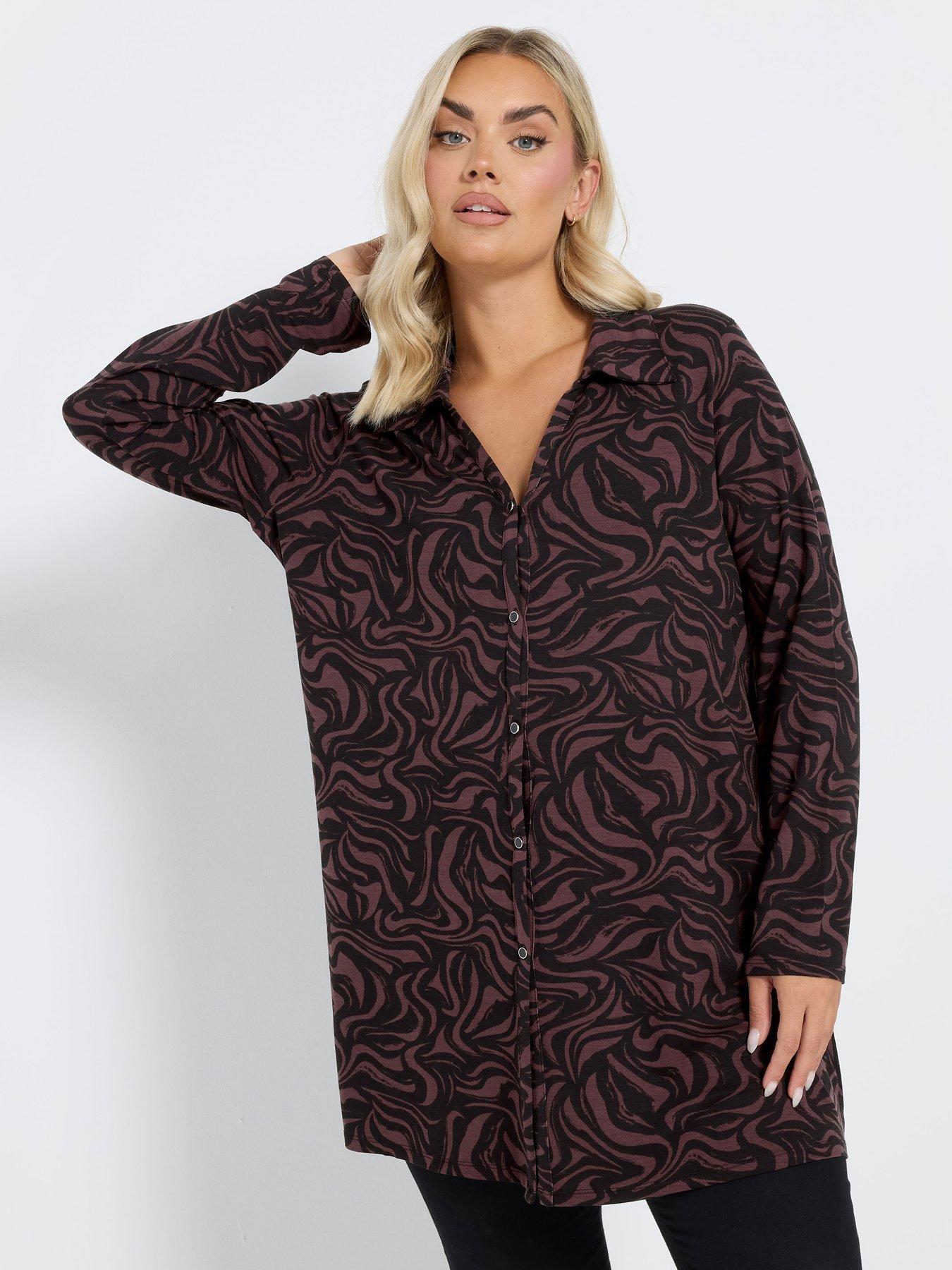 yours-curve-long-sleeve-shirt-brown