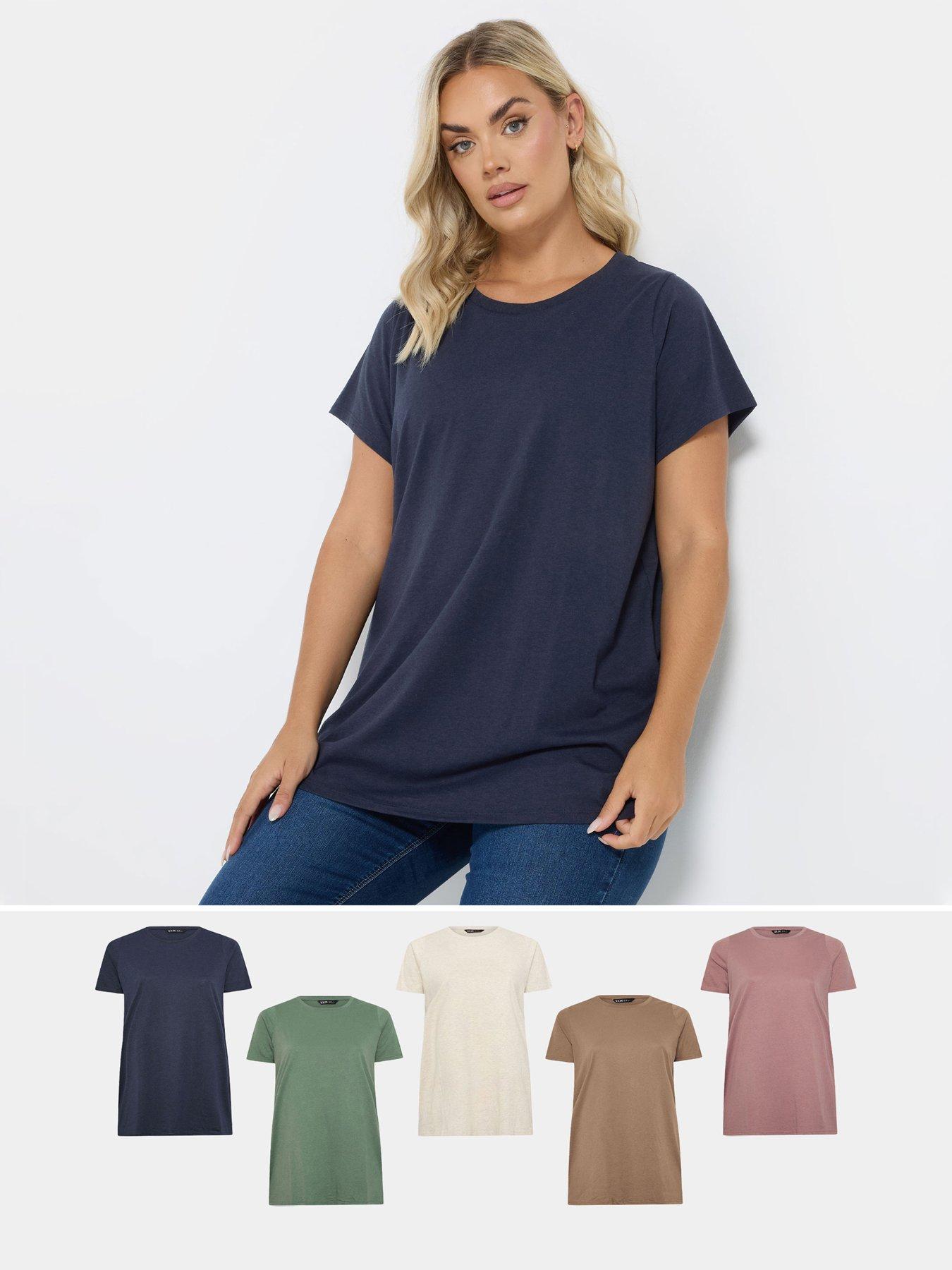 yours-curve-5-pack-short-sleeve-basic-t-shirt