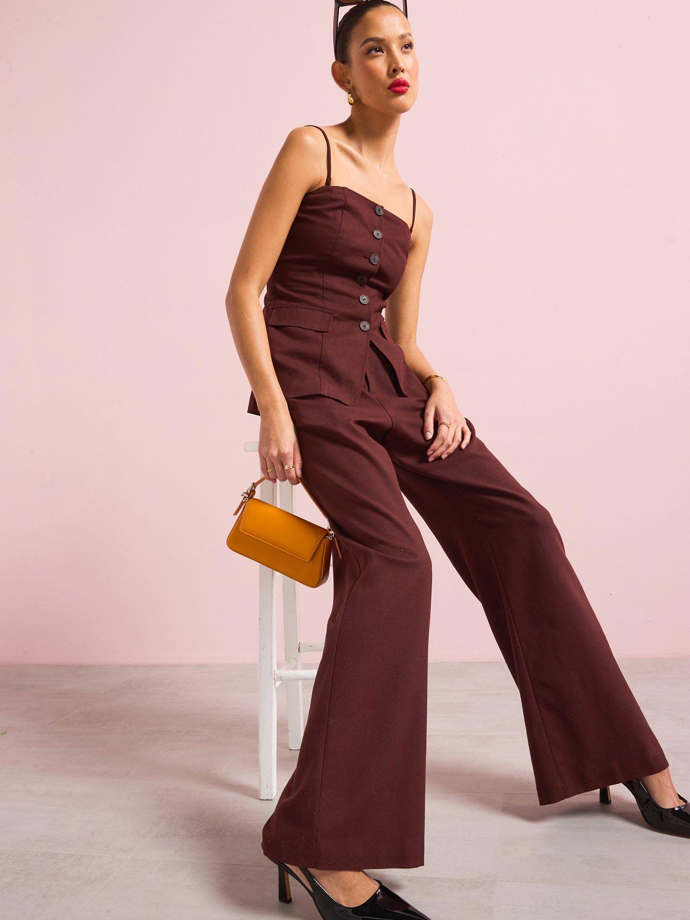 Image 1 of 6 of Style Cheat Linen Trouser - Chocolate