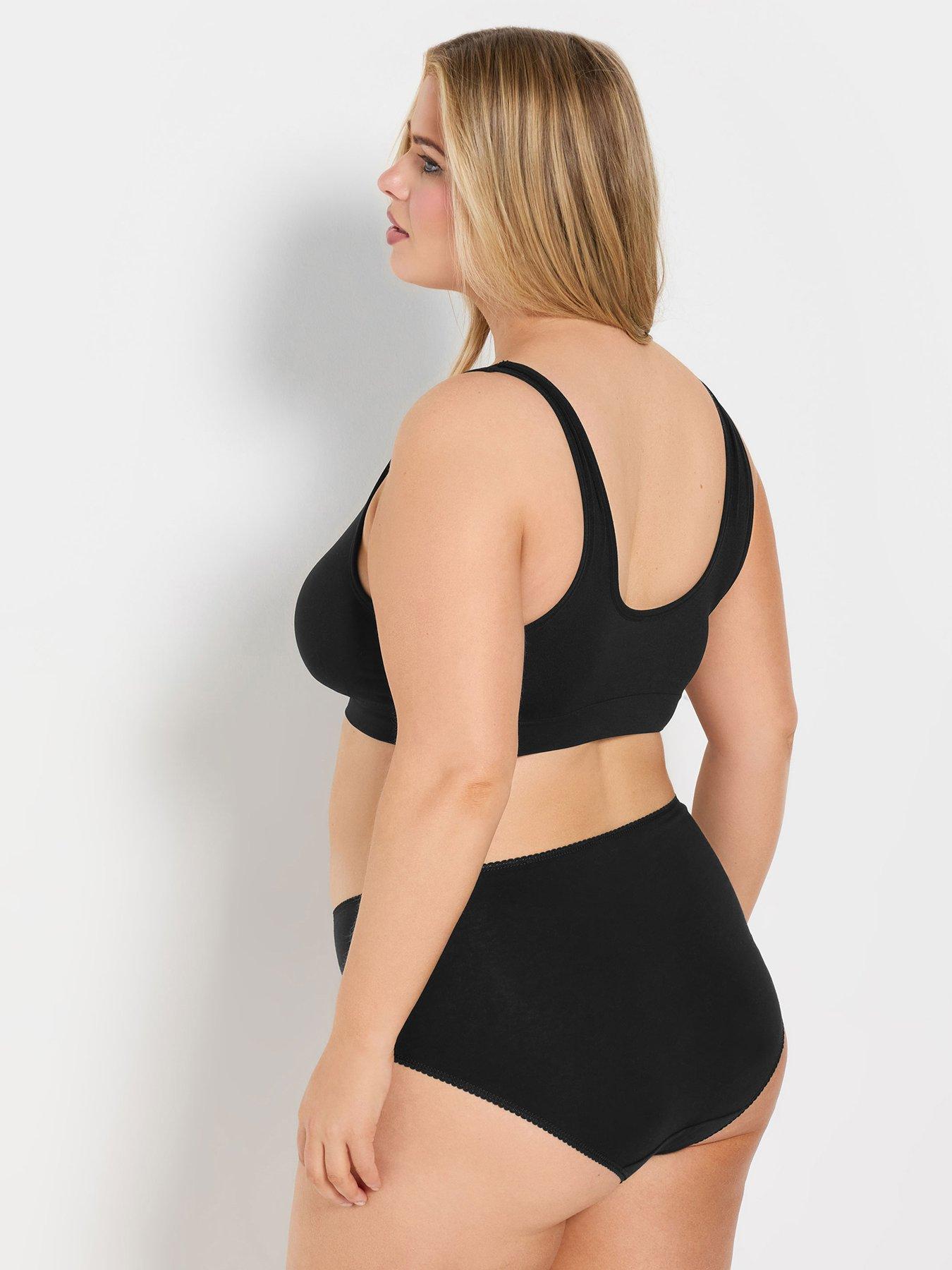 yours-curve-2-pack-seamless-rib-lace-trim-bra-blackwhitestillFront