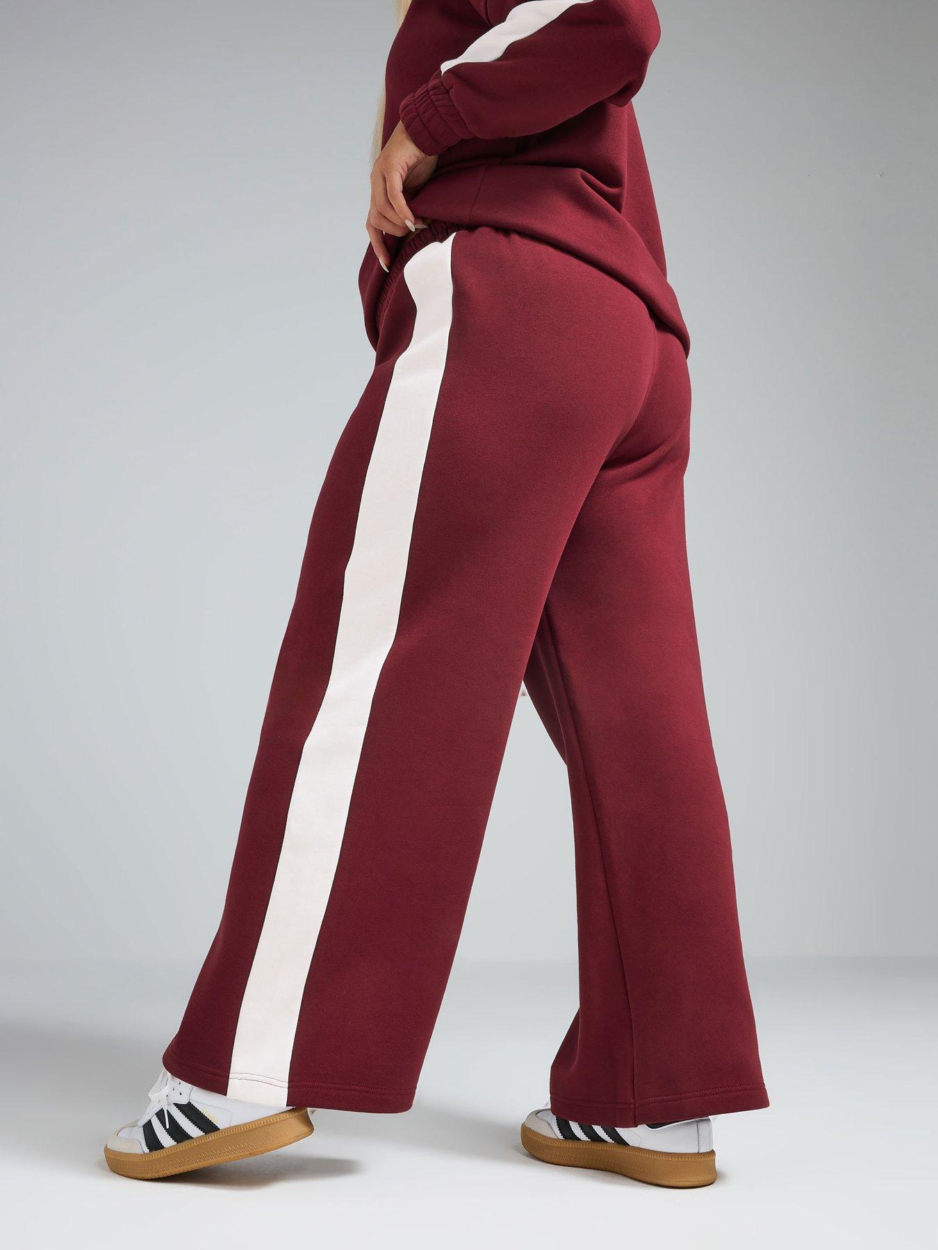 yours-curve-side-stripe-wide-leg-trouser-redstillFront