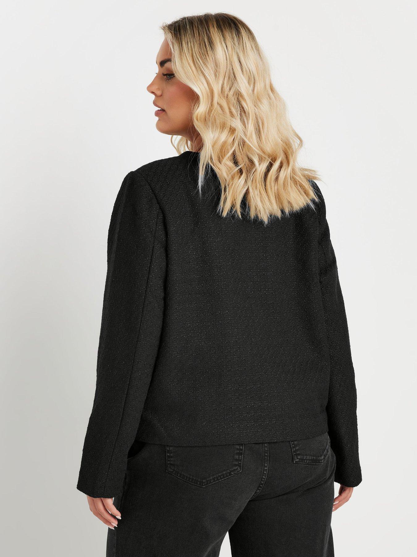 Image 2 of 4 of Yours Curve Boucle Jacket - Black