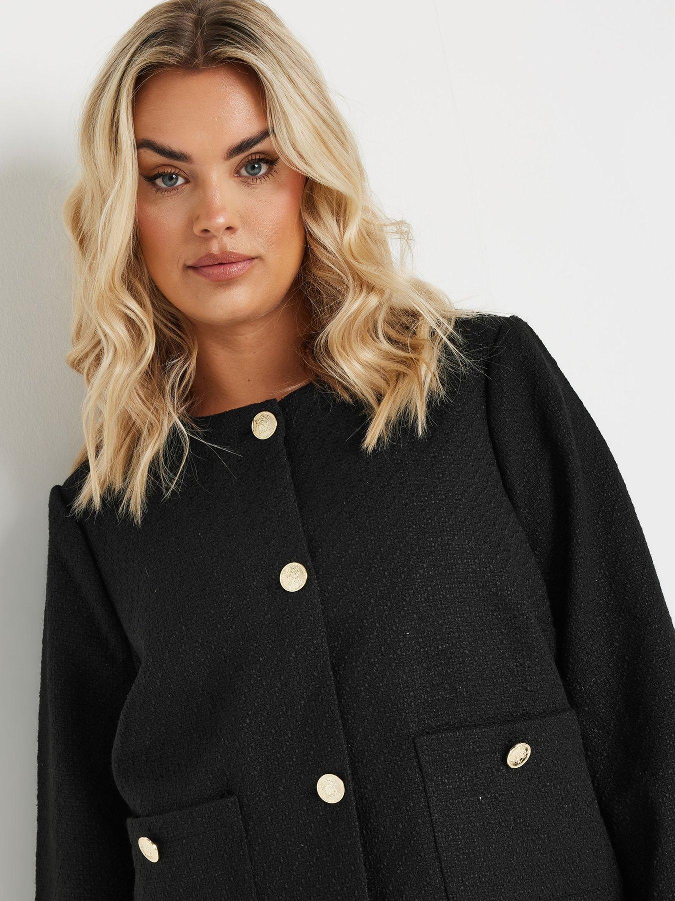 Image 4 of 4 of Yours Curve Boucle Jacket - Black