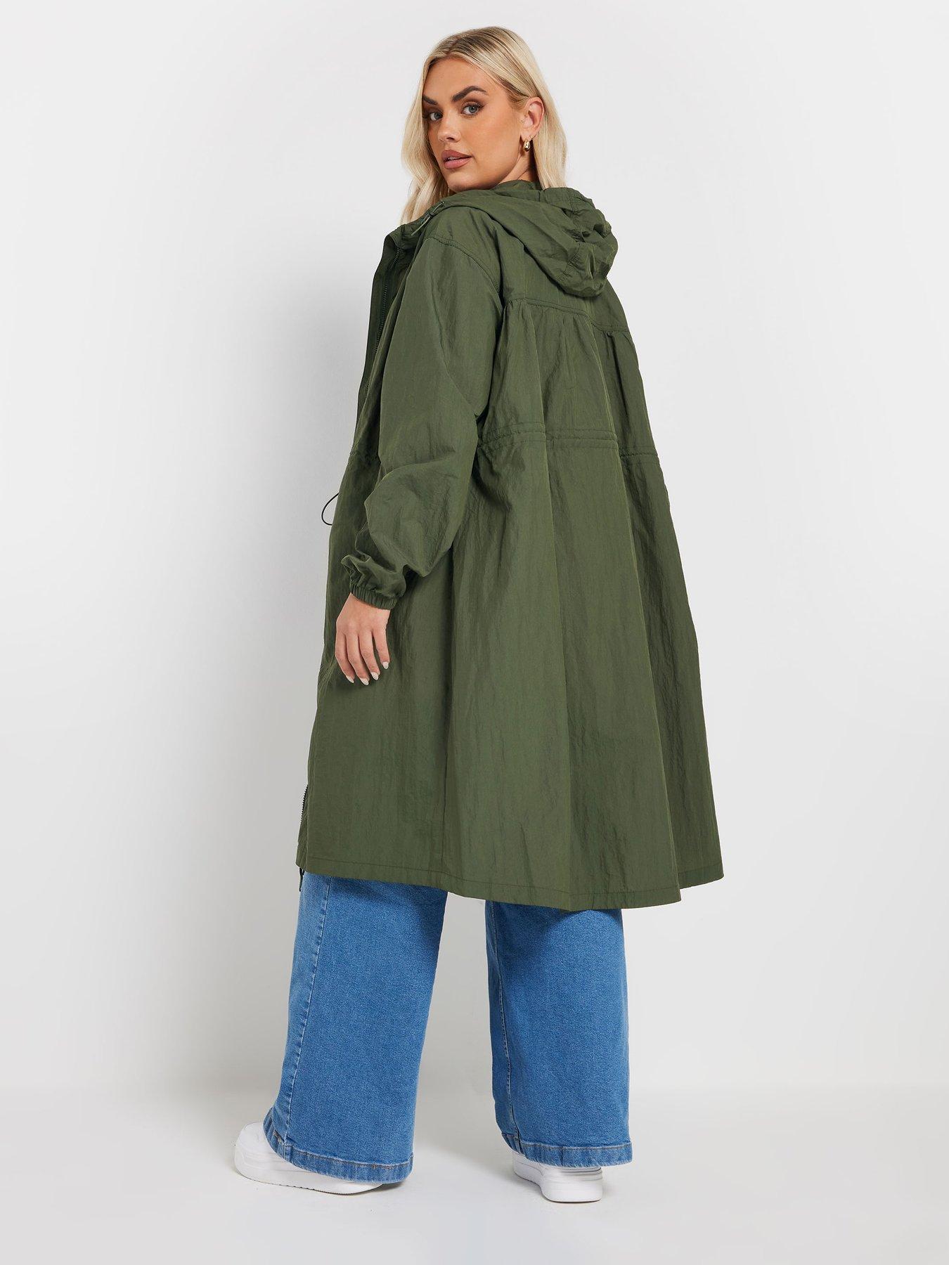 Image 2 of 5 of Yours Curve Lightweight Longline Parka - Green