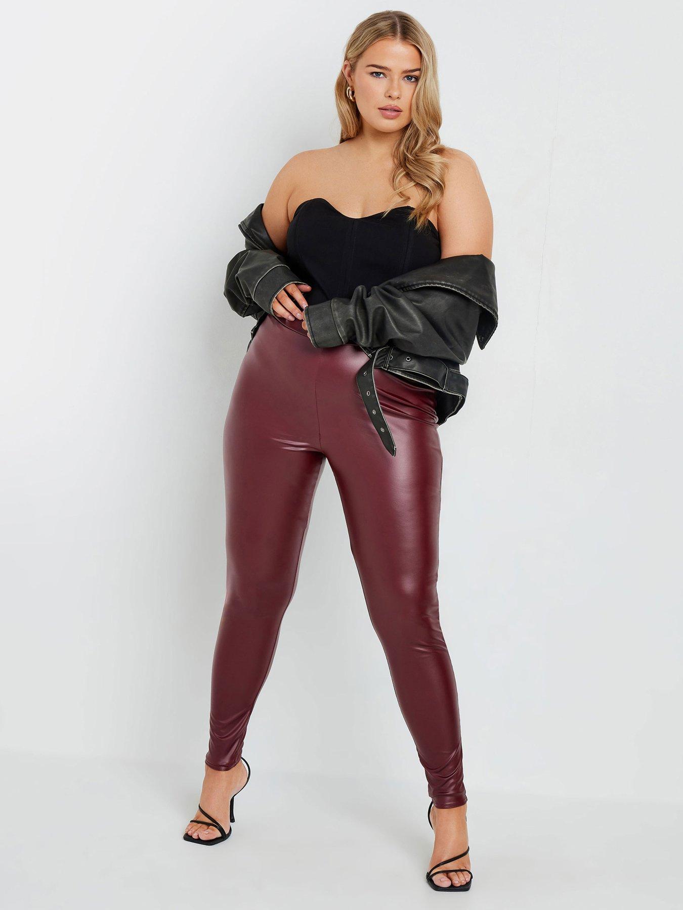 yours-curve-coated-look-legging-redback