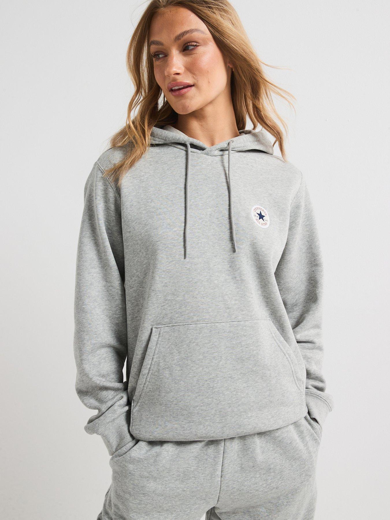 Image 1 of 6 of Converse Womens Standard Fit Core Chuck Patch Hoodie - Grey