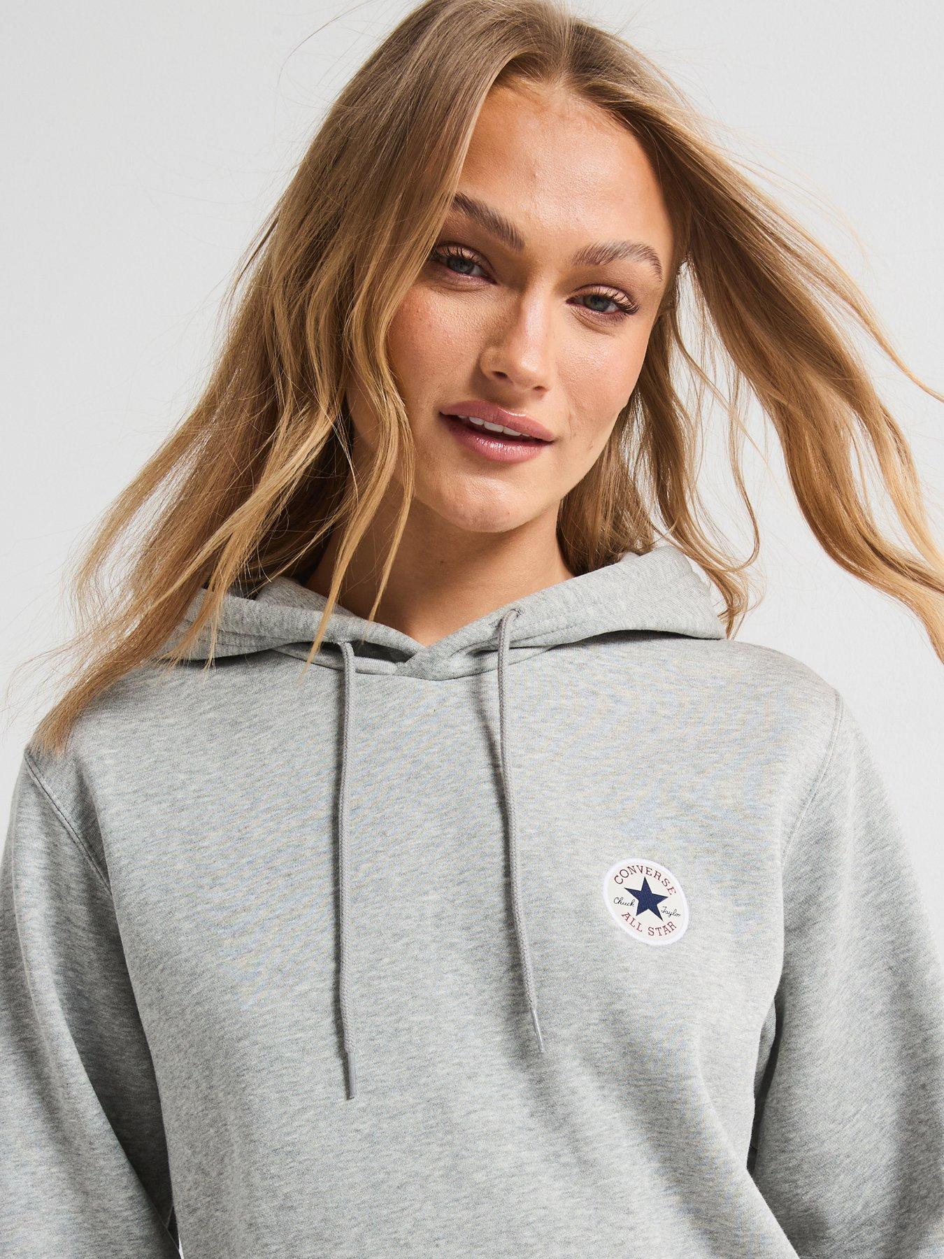 Image 4 of 6 of Converse Womens Standard Fit Core Chuck Patch Hoodie - Grey