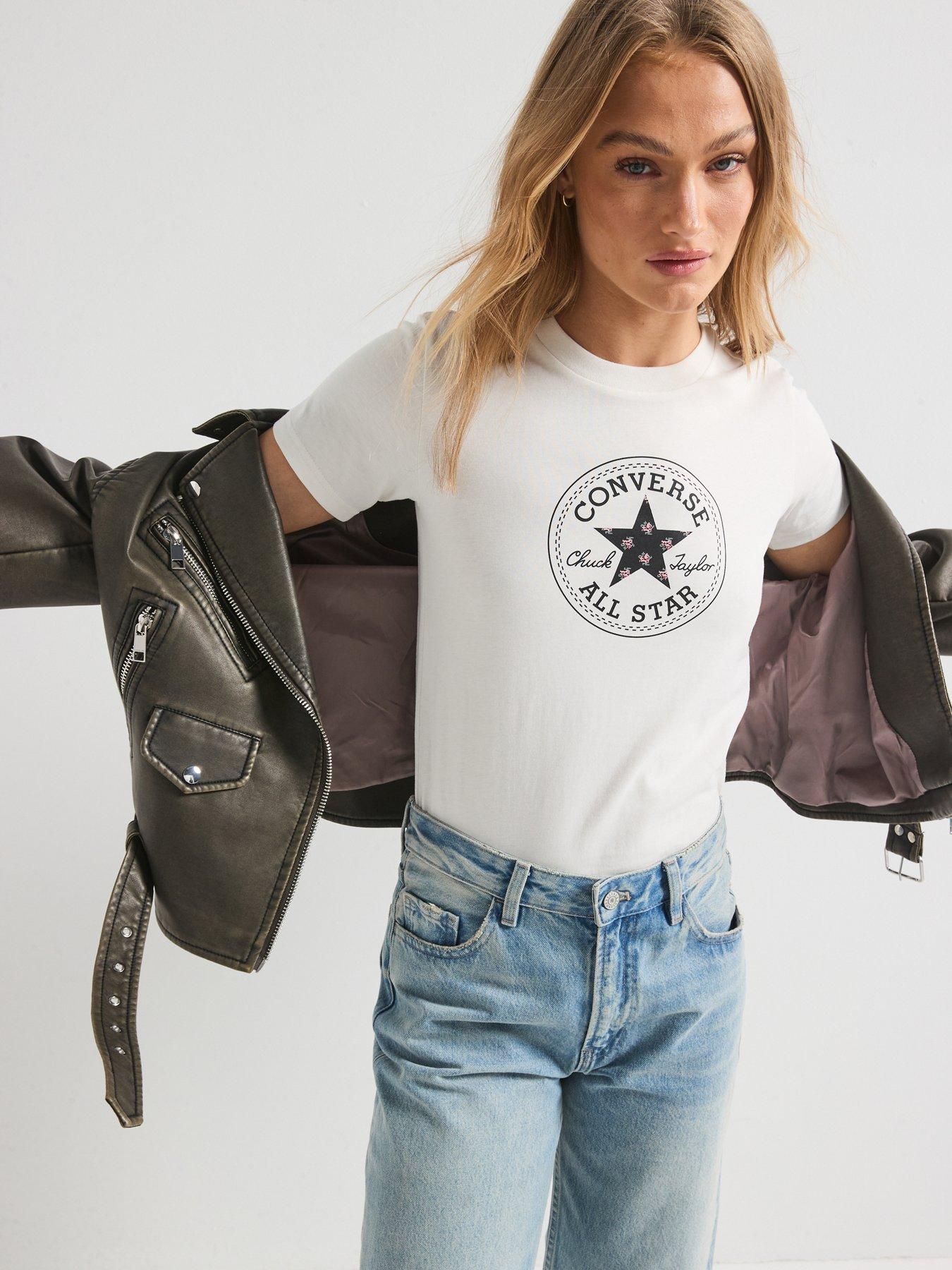 Image of Converse Womens Chuck Patch Overlay Tee - White