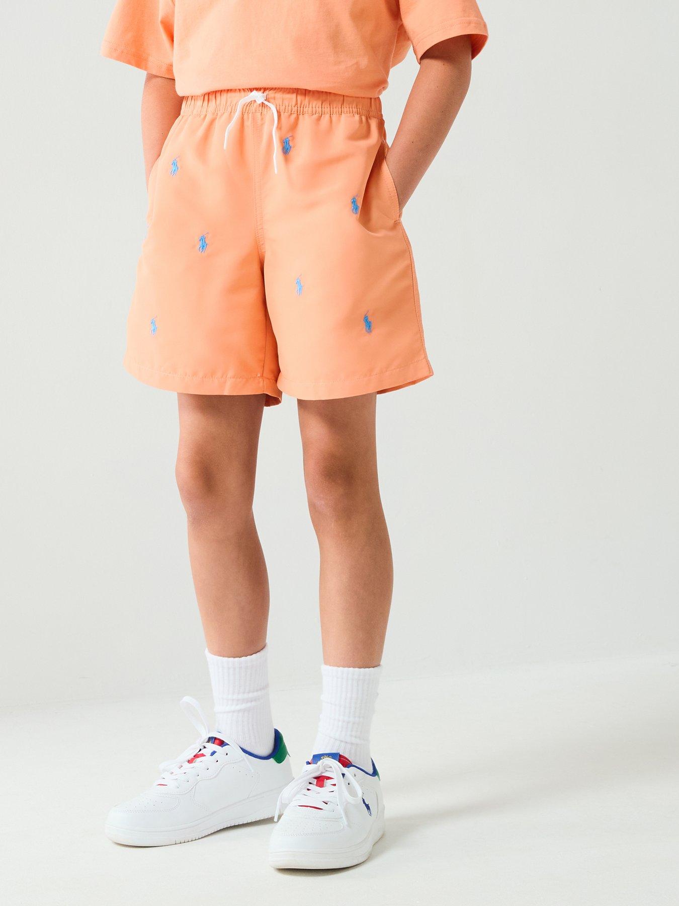 Polo Ralph Lauren Boys Traveller All Over Pony Swim Shorts - Orange