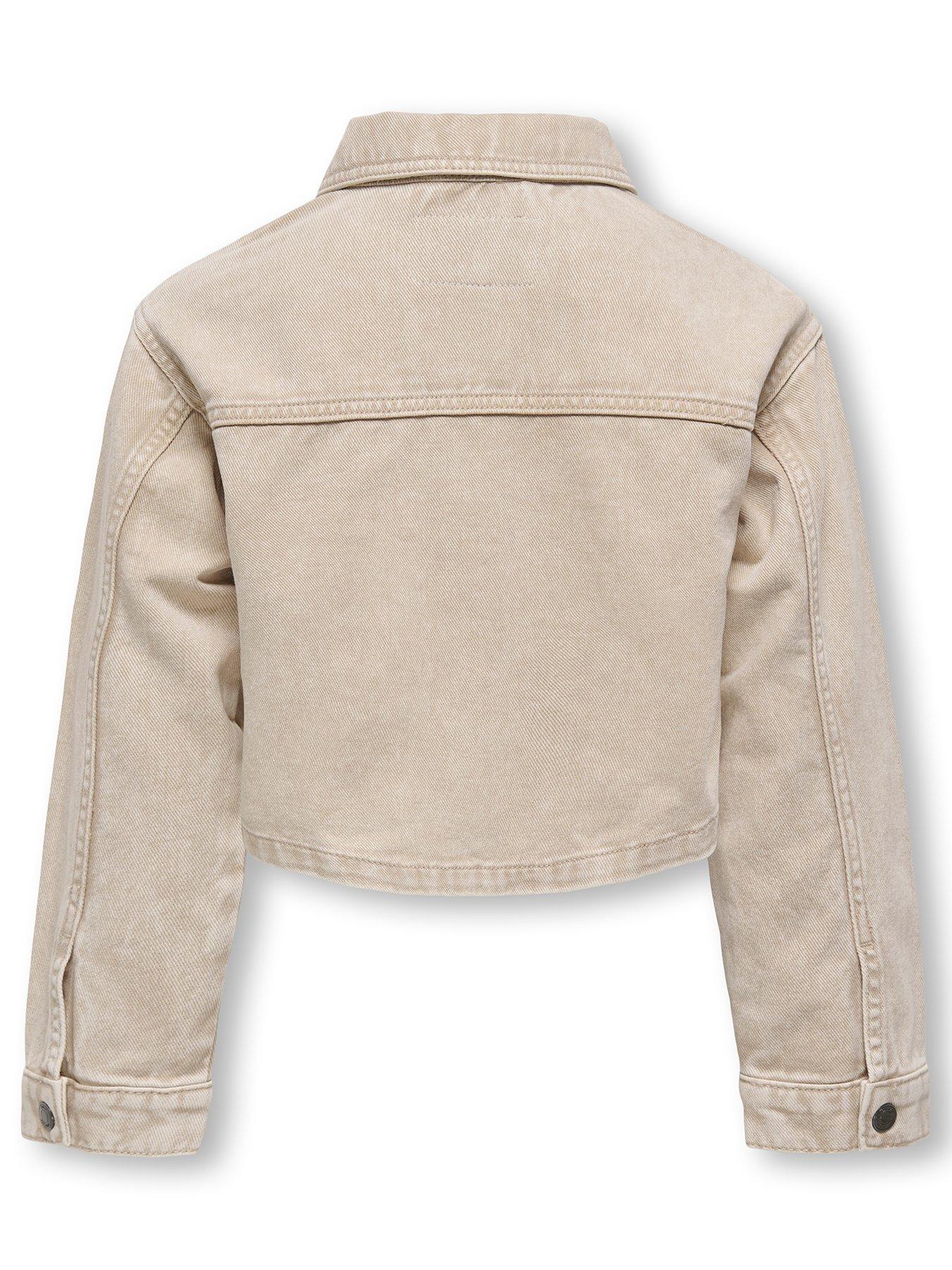 Image 2 of 3 of Only Kids Girls Heart Washed Denim Jacket - Feather Gray