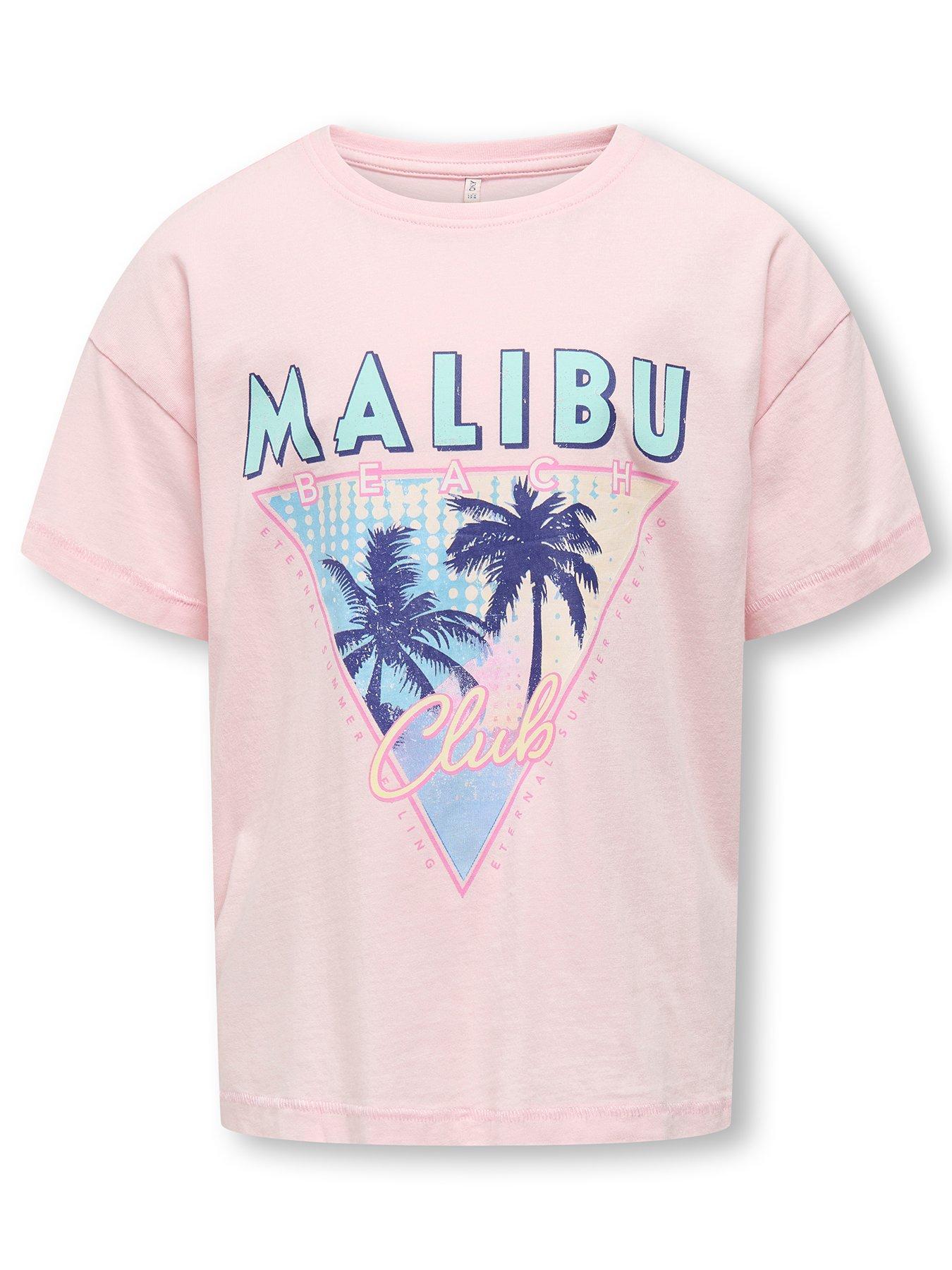 Only Kids Girls Malibu Short Sleeve Tshirt - Roseate Spoonbill