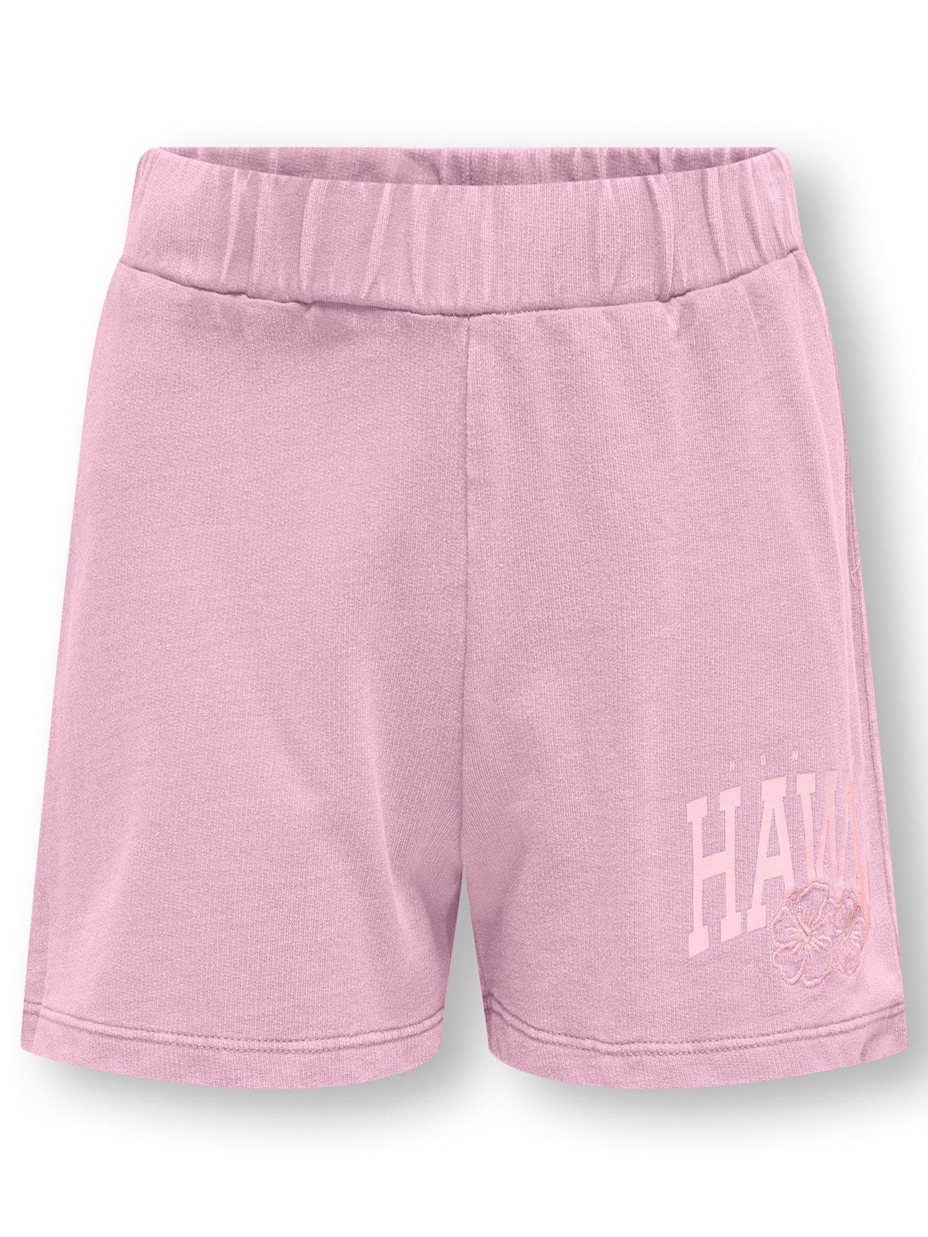 Only Kids Girls Hawaii Jersey Co-Ord Shorts - Roseate Spoonbill