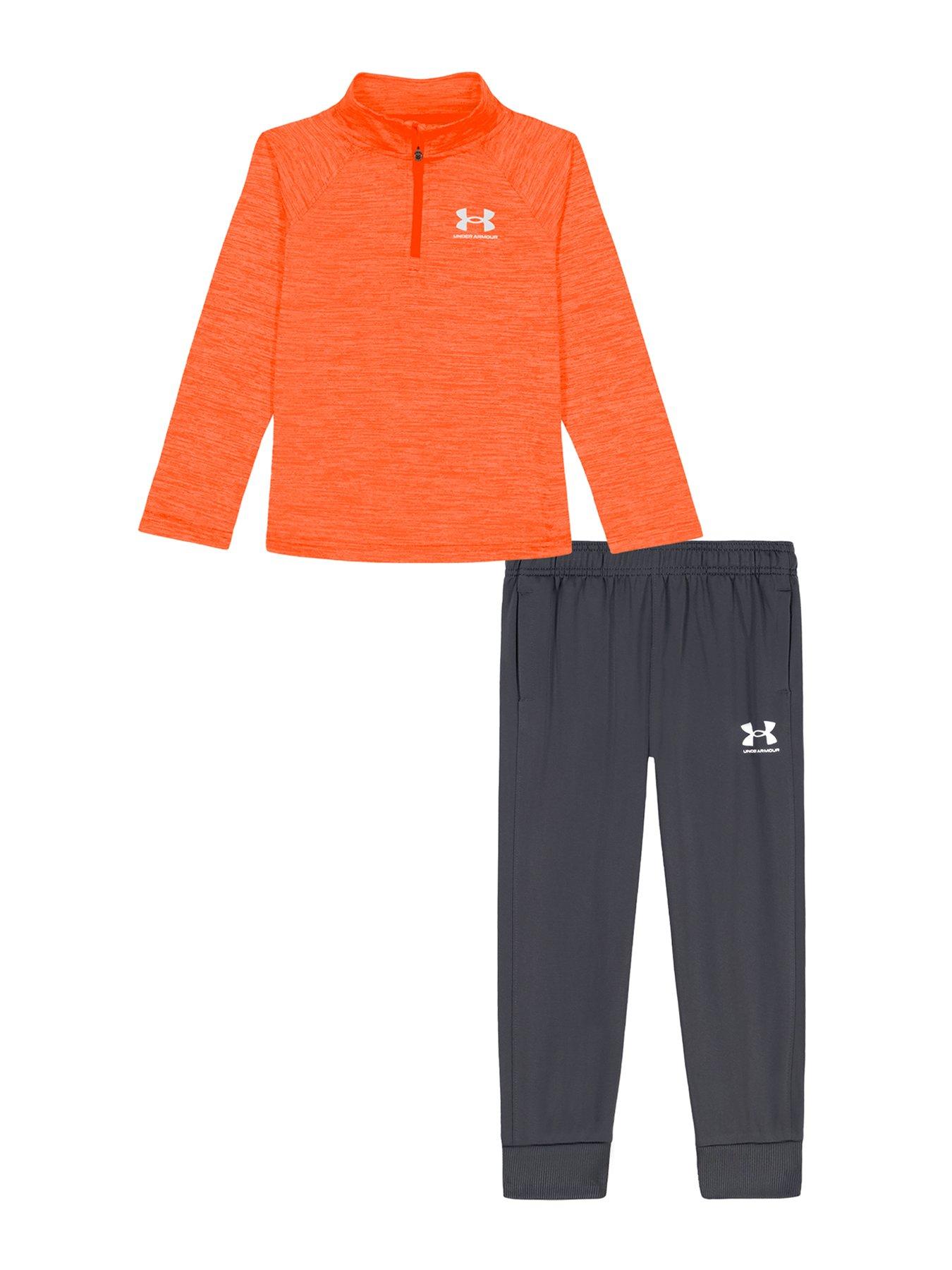 undefined Kids Boys Twist 1/4 Zip Tech Set - Blaze Orange