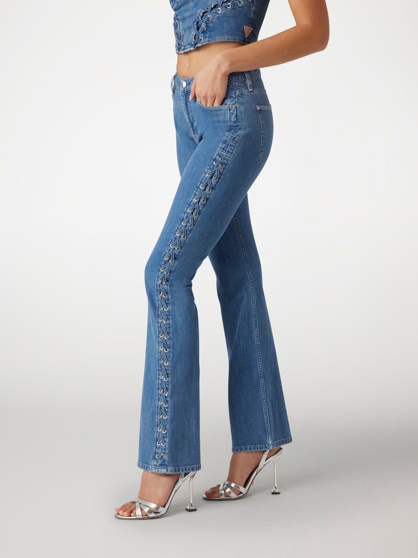 guess-sexy-flare-lace-up-jeans-blueoutfit