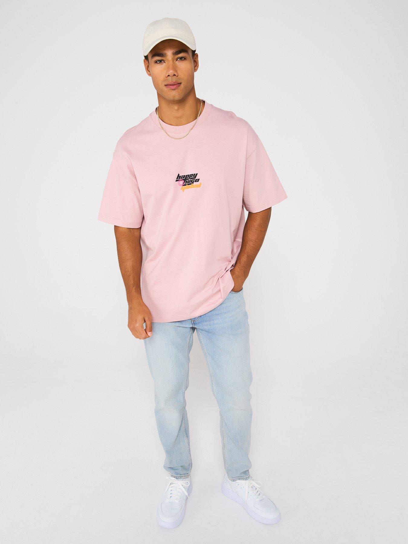 Image 3 of 4 of HUGO Blue Nerperi Global Logo Loose T-Shirt - Light Pink