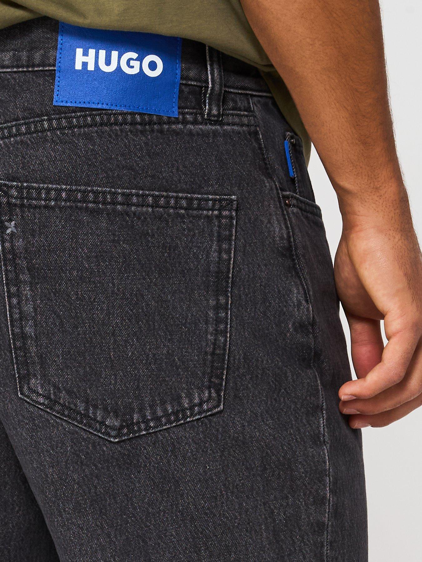 Image 4 of 5 of HUGO Blue Jonah Straight Fit Jeans - Charcoal