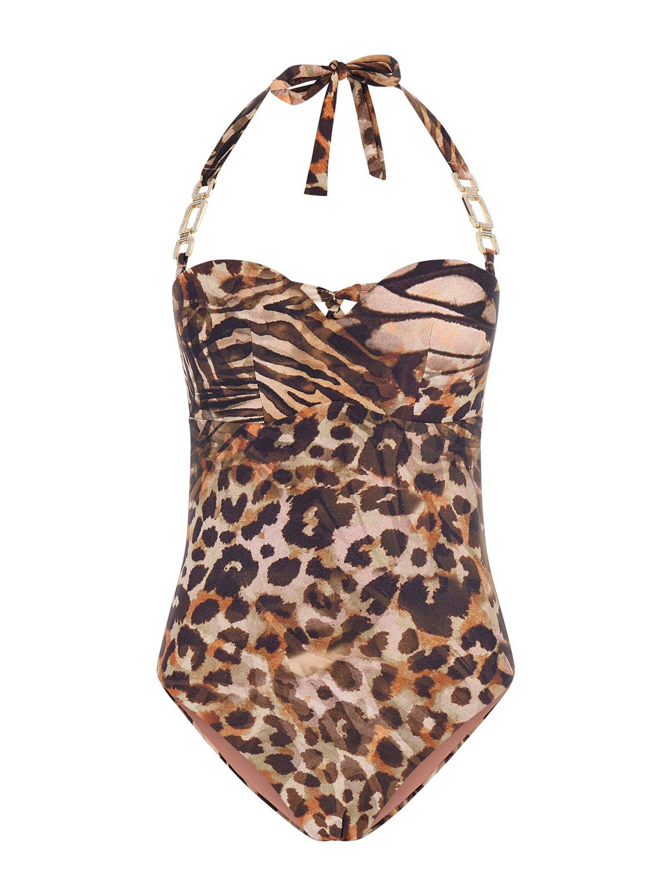 Guess One Piece Bandeau - Brown