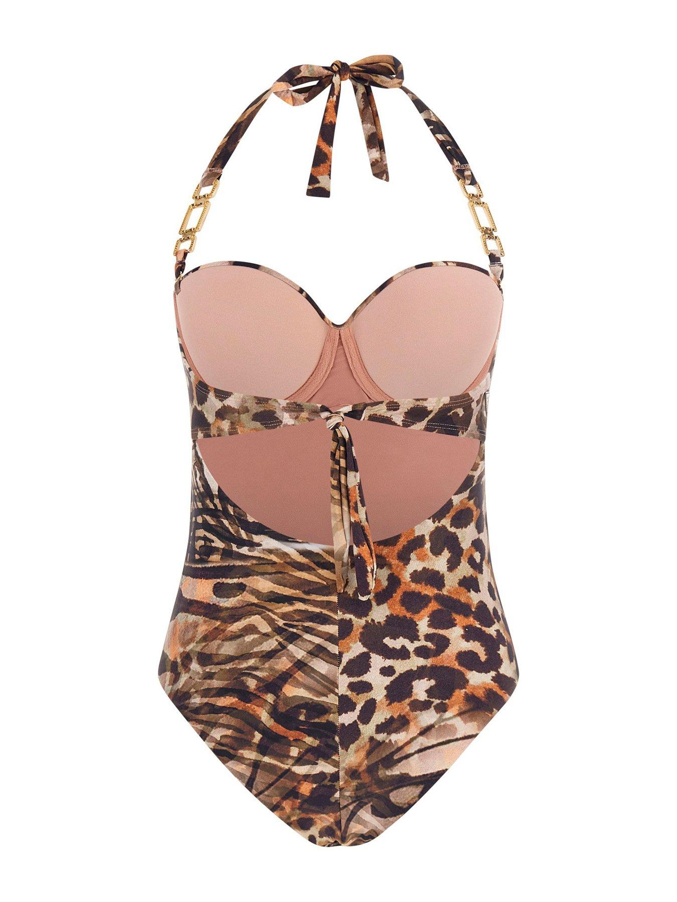guess-one-piece-bandeau-brownstillFront