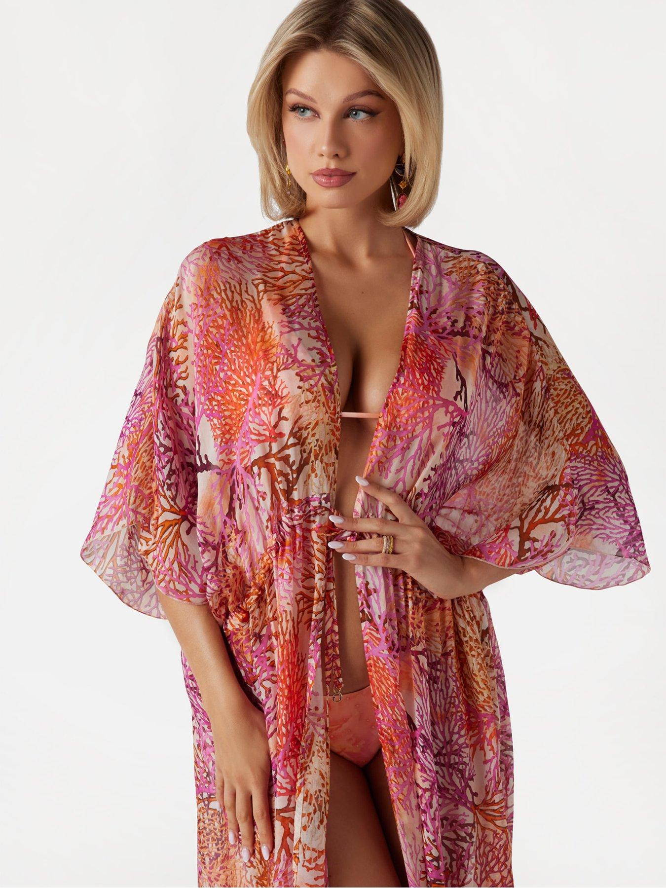 Image 5 of 5 of Guess Long Kimono - Pink