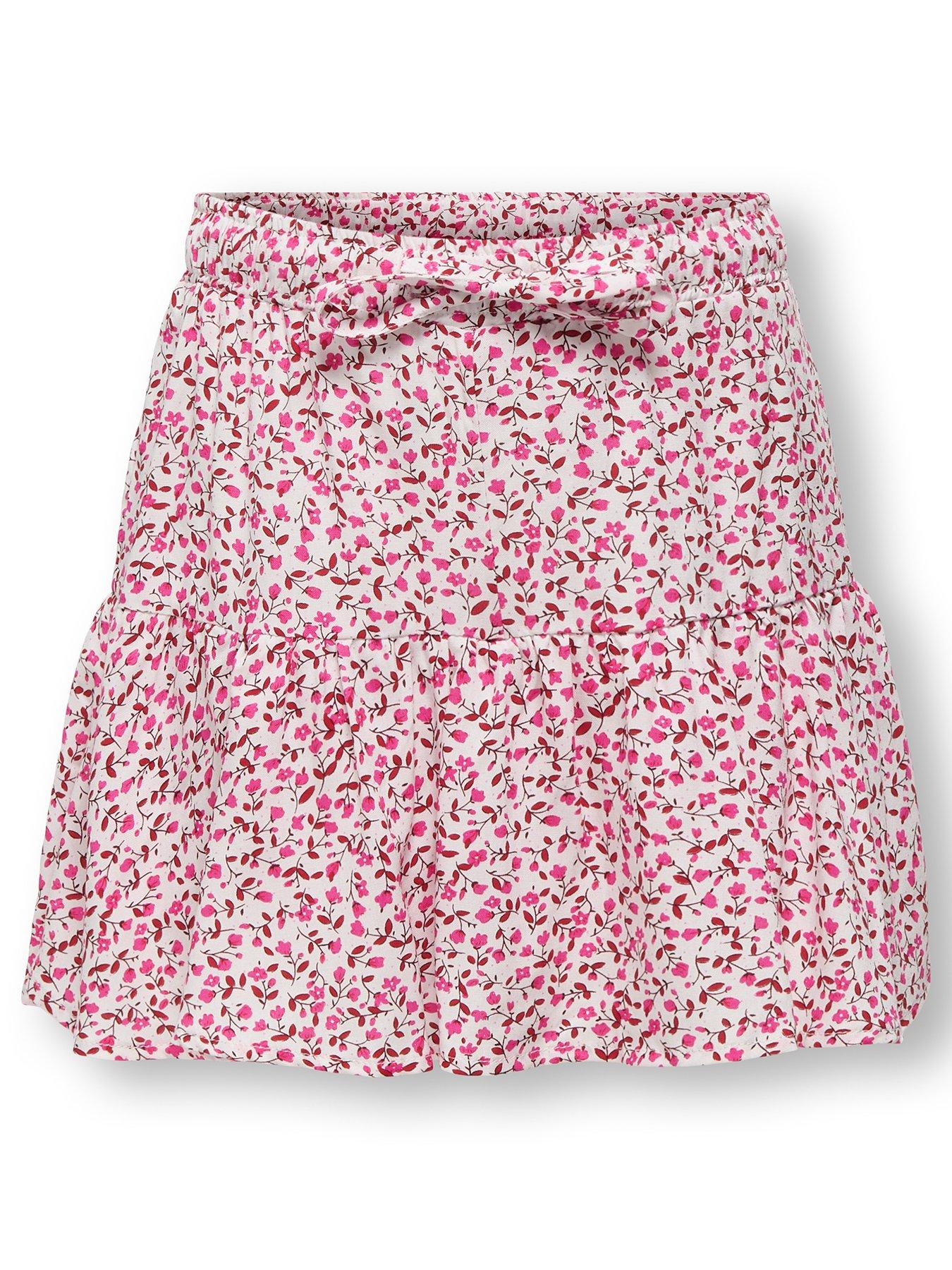 undefined Girls Ditsy Floral Skirt - Fuchsia Fedora