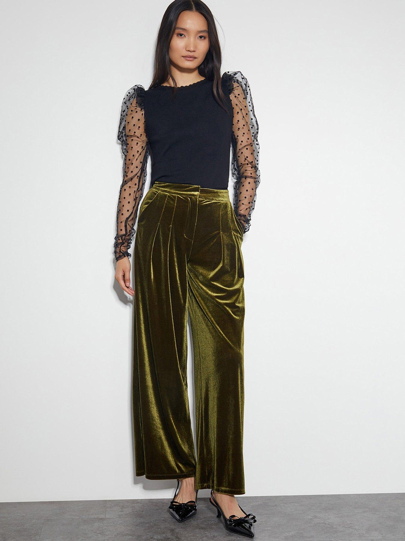 monsoon-valery-wide-leg-velvet-trousers-greendetail