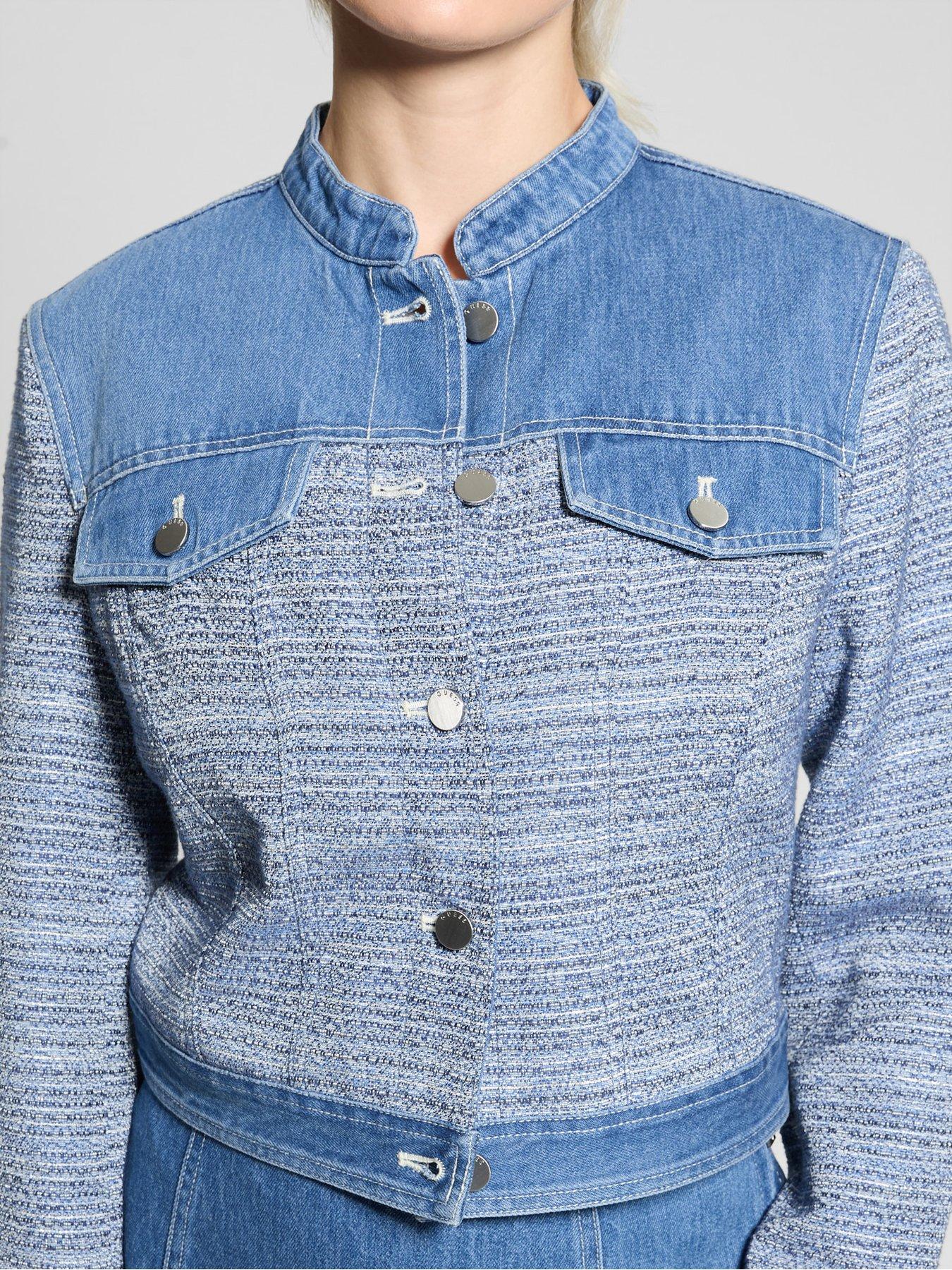 guess-elsie-tweed-mix-denim-jacket-bluestillFront